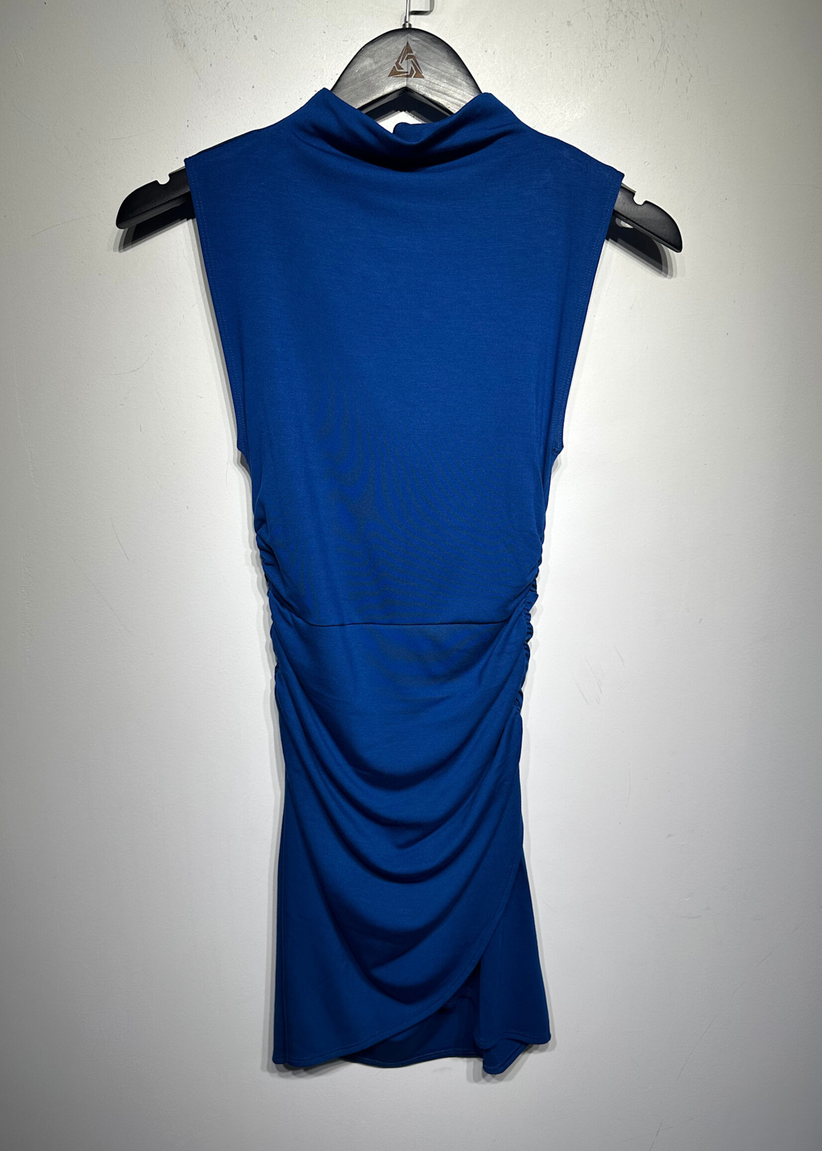 NWT WILFRED BLUE RUCHED DRESS XXS
