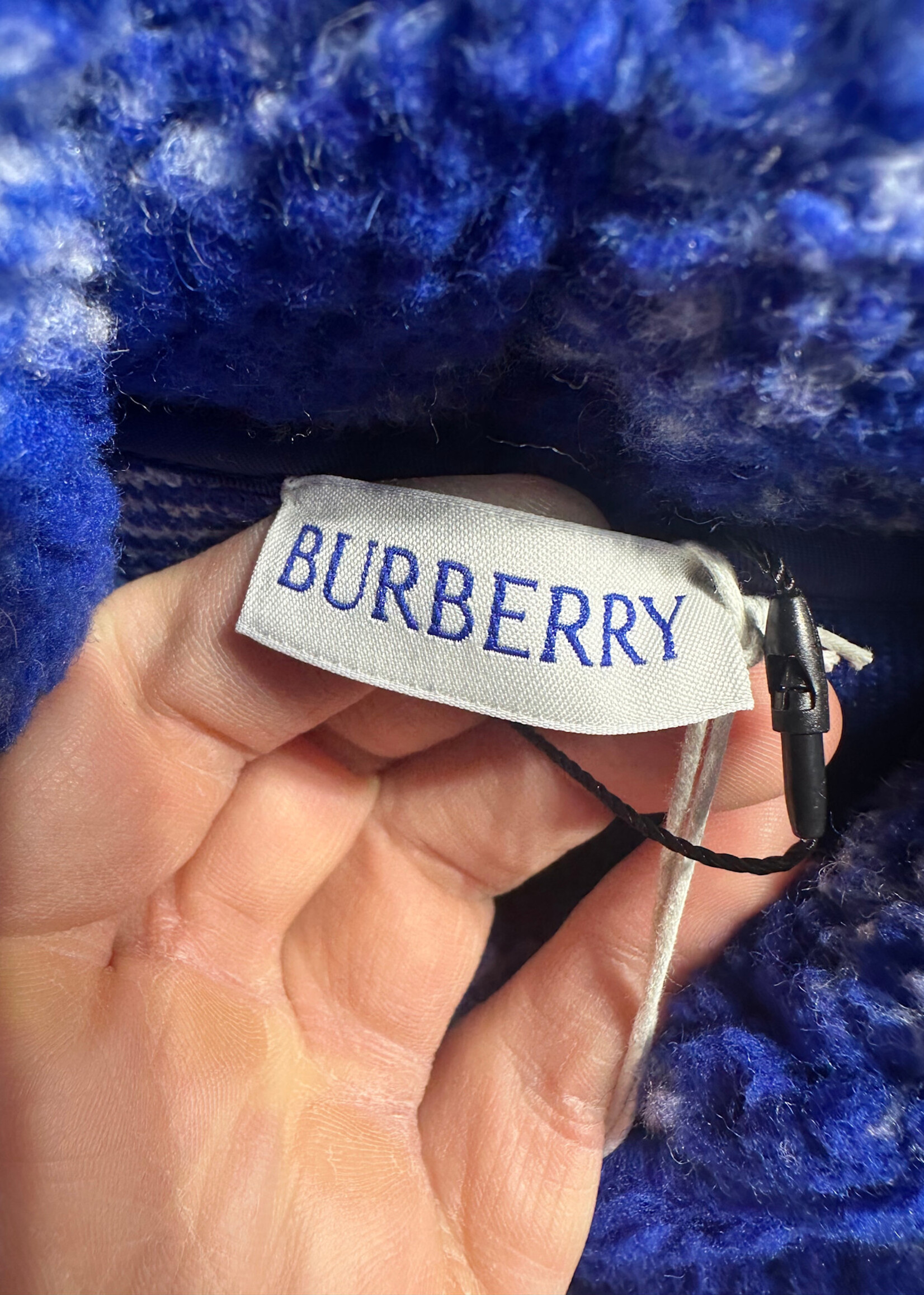 Burberry Blue Check Fleece Oversized Hoodie S