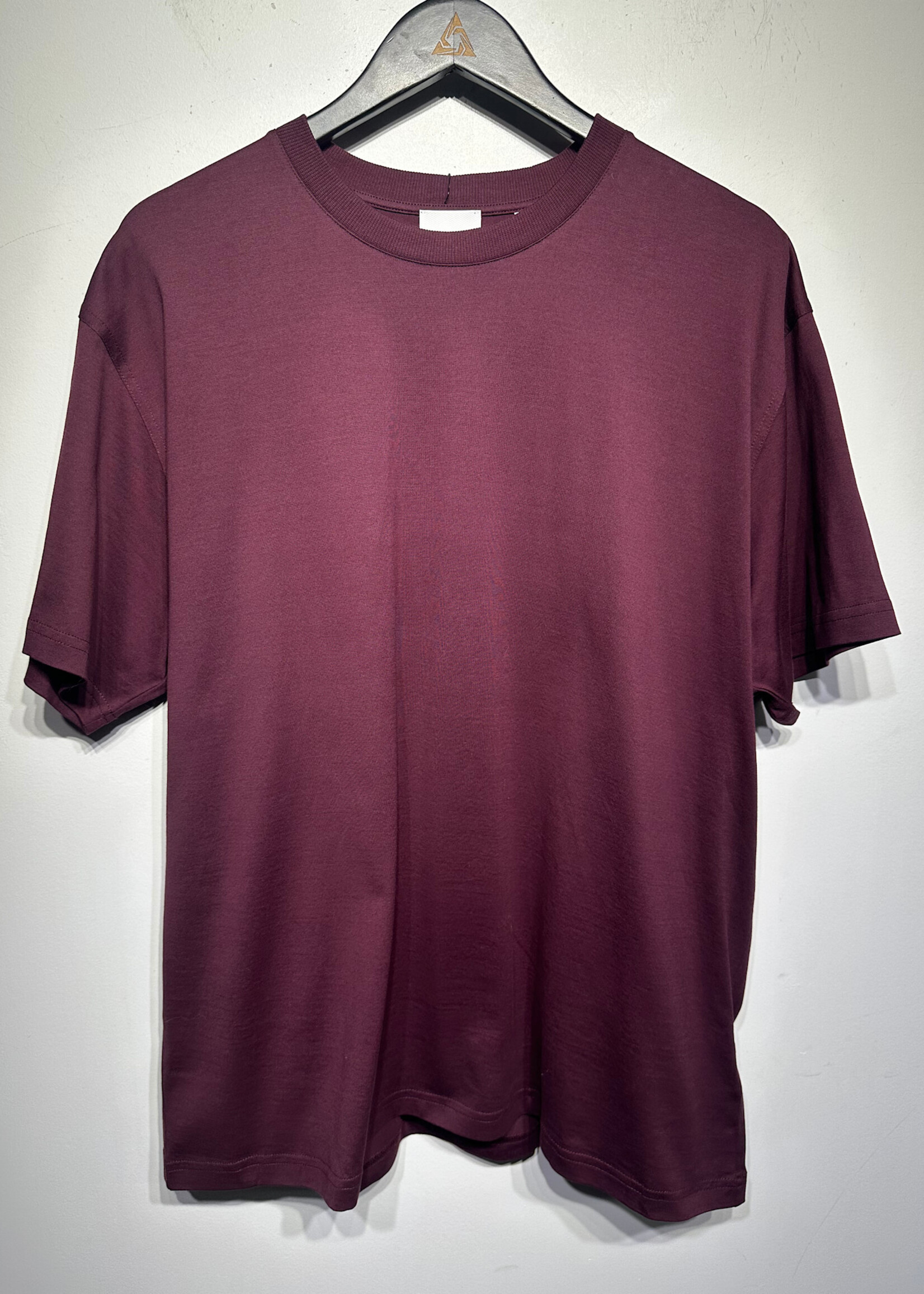 Burberry Maroon Rubber Logo Tee M
