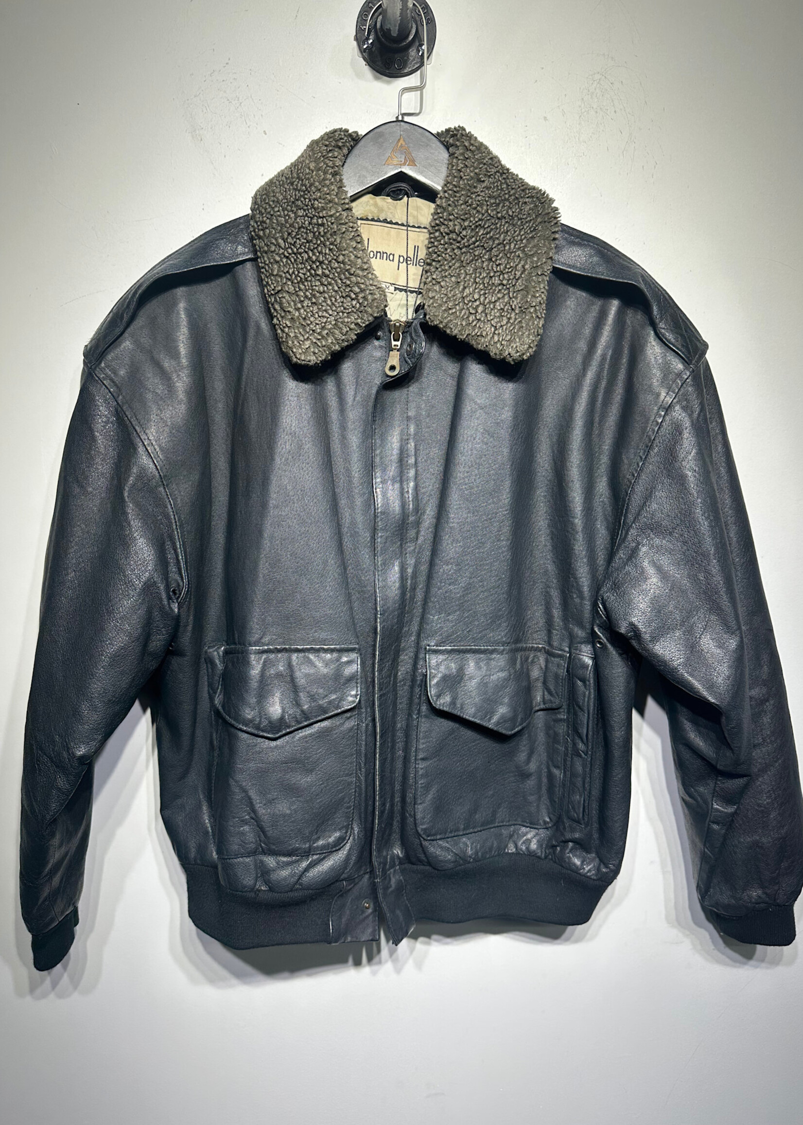 Donna Pelle Vintage Leather Pilot Jacket M