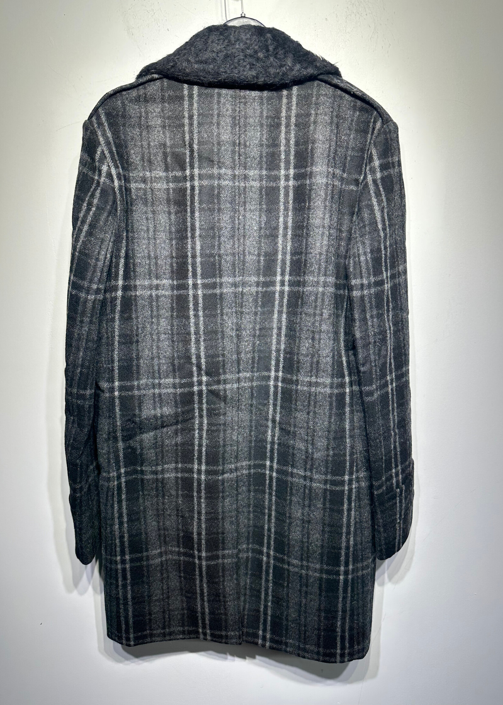 NWT Saint Laurent Plaid Wool Coat Masc L