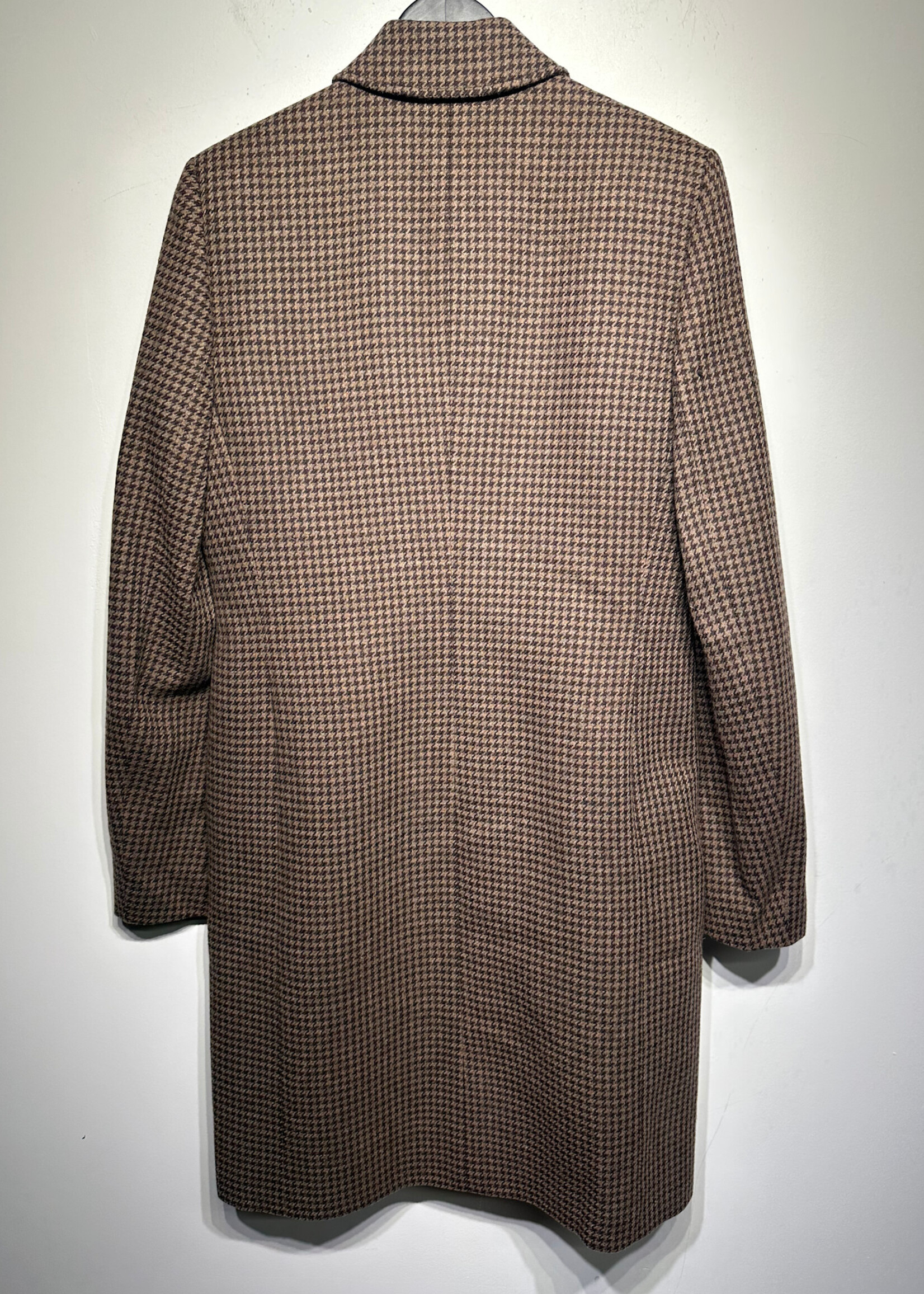 NWT Balenciaga Houndstooth Wool Coat Fem L