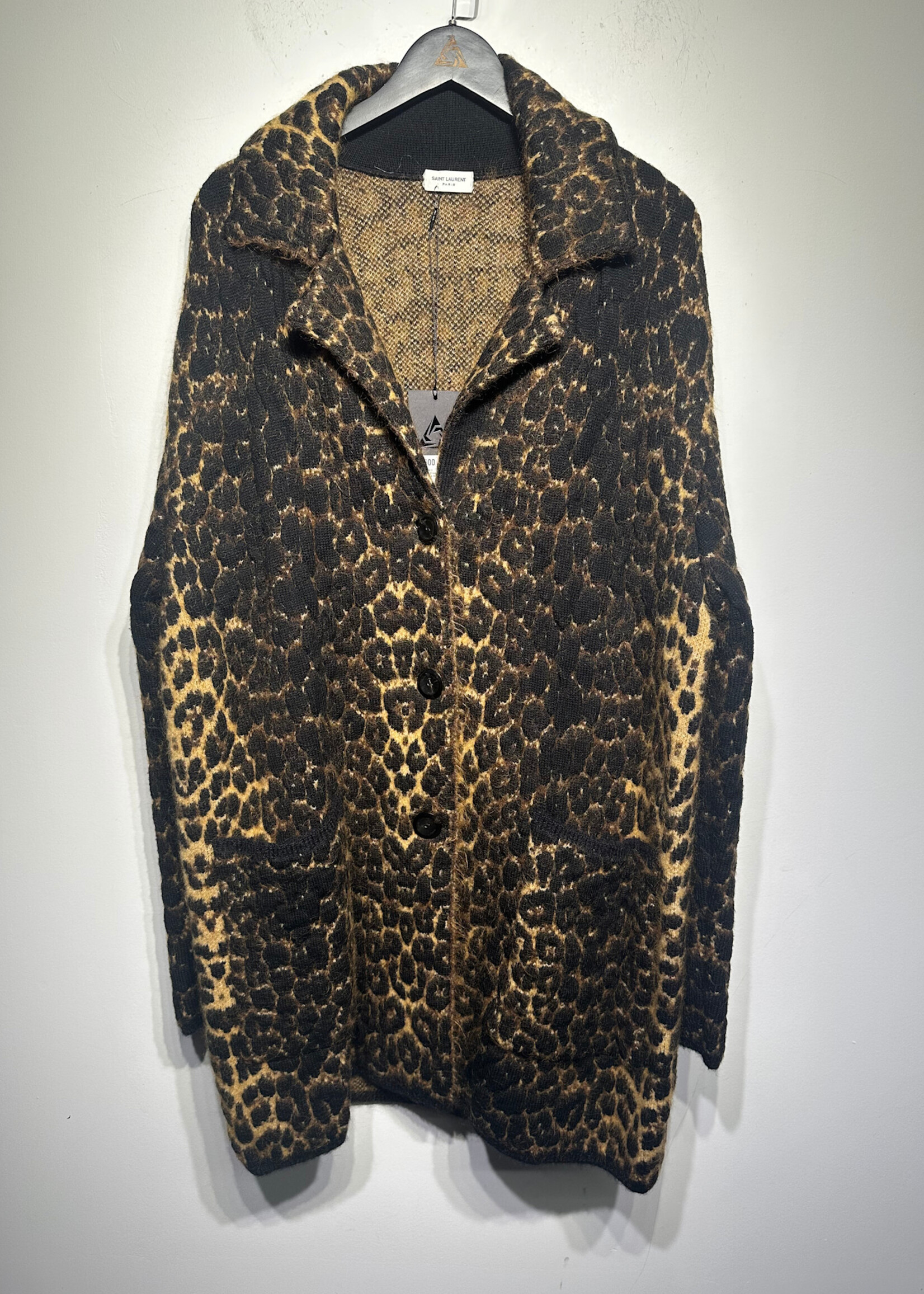 NWT Saint Laurent Cheetah Wool Coat Masc M