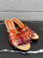 Versace Versus Vintage Floral Heel 7 As Is