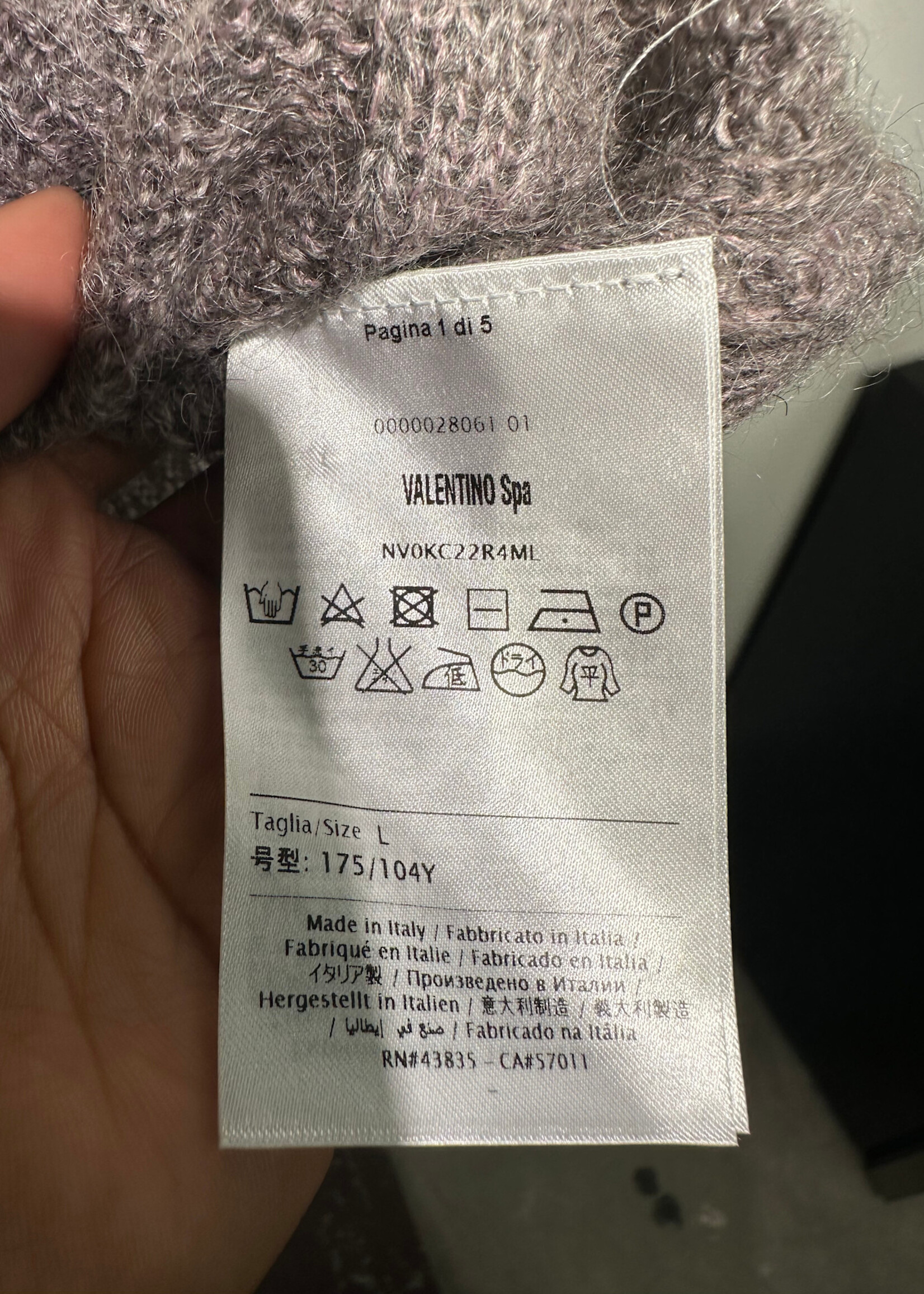 Valentino Mohair Sweater Masc L