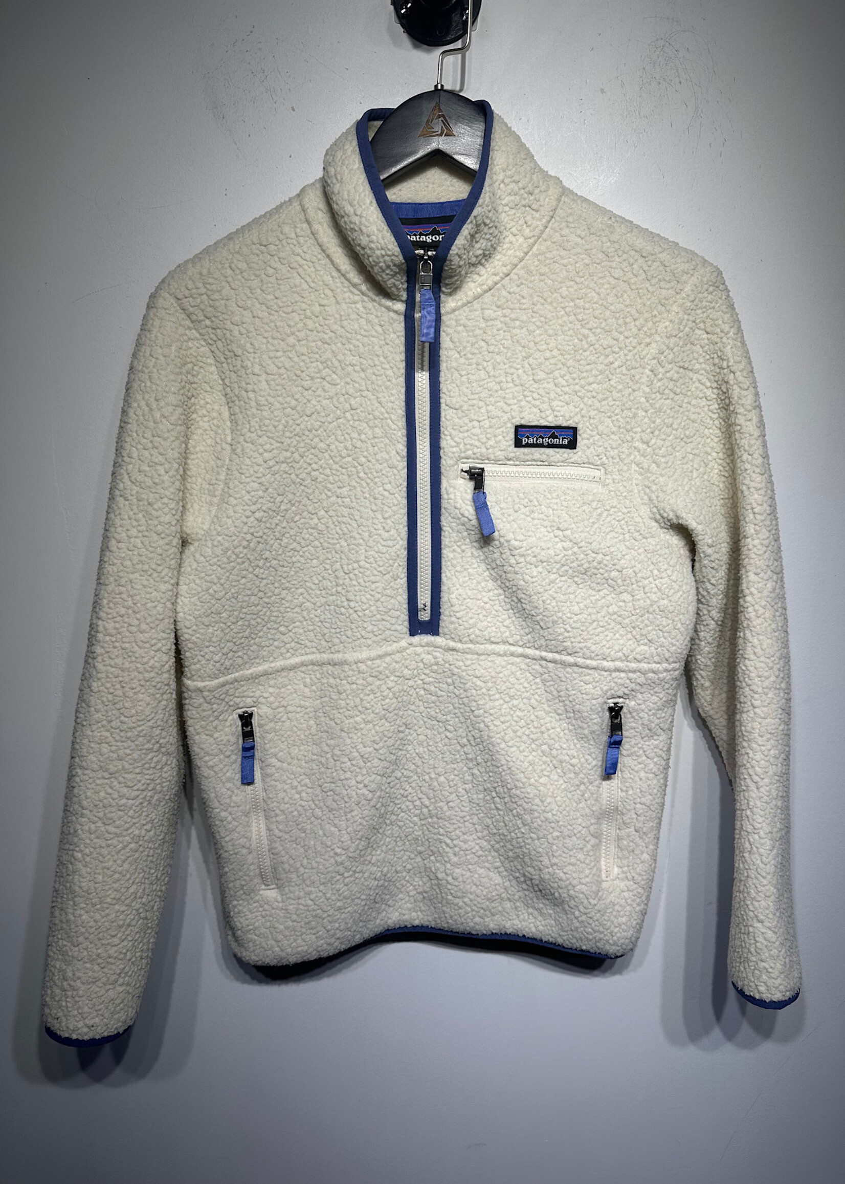 Patagonia White/Blue Deep Pile Fleece Fem XS