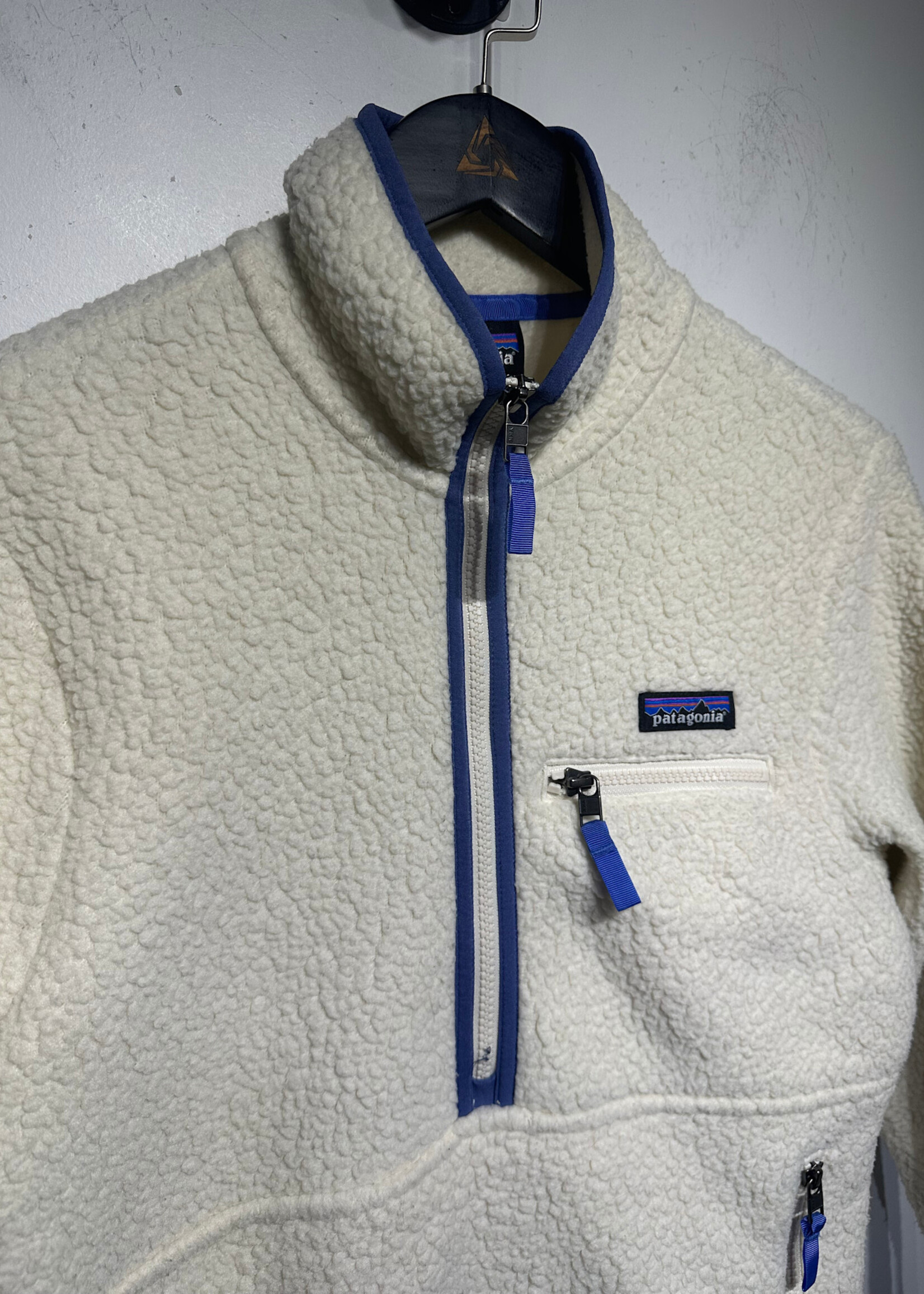 Patagonia White/Blue Deep Pile Fleece Fem XS