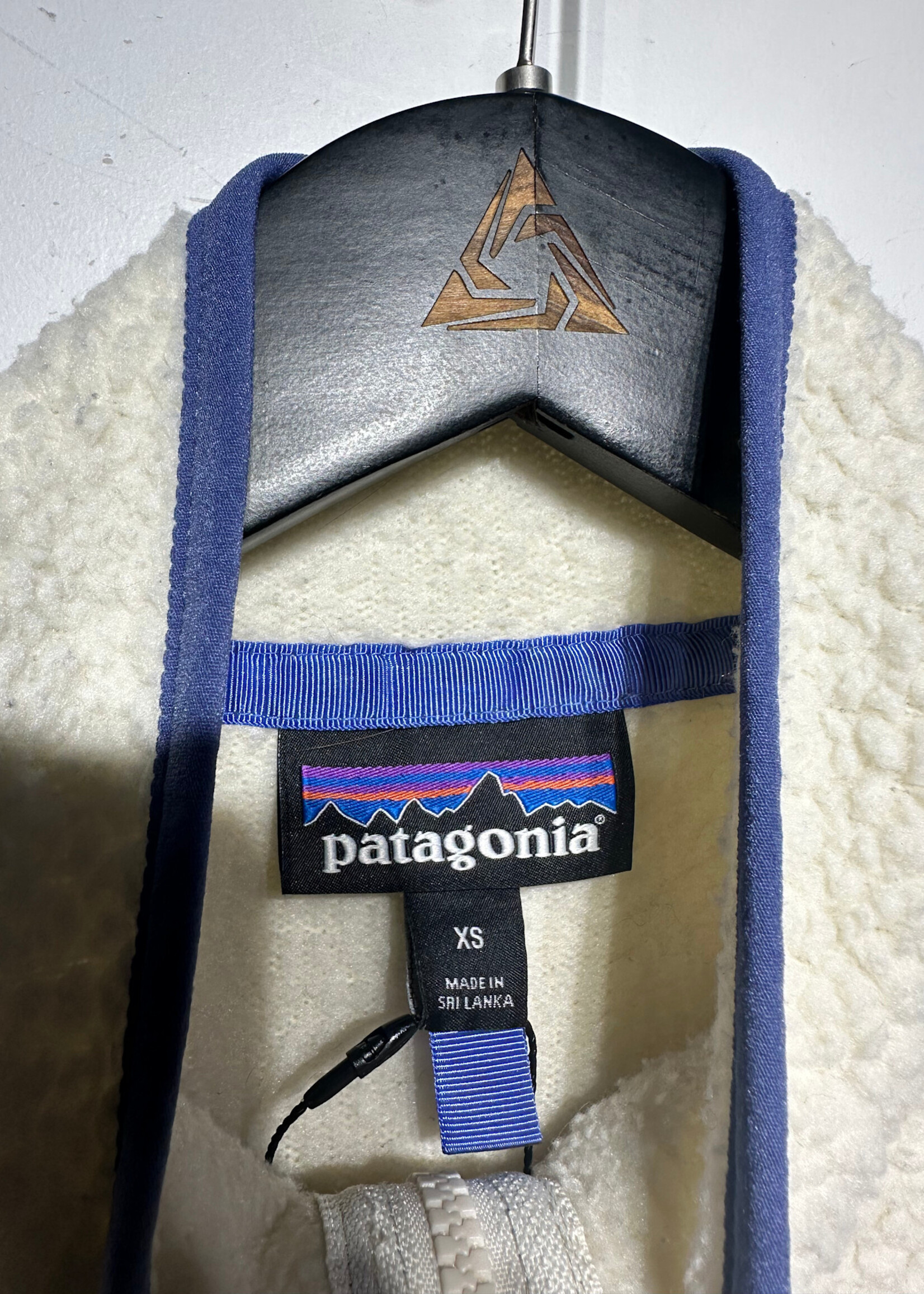 Patagonia White/Blue Deep Pile Fleece Fem XS