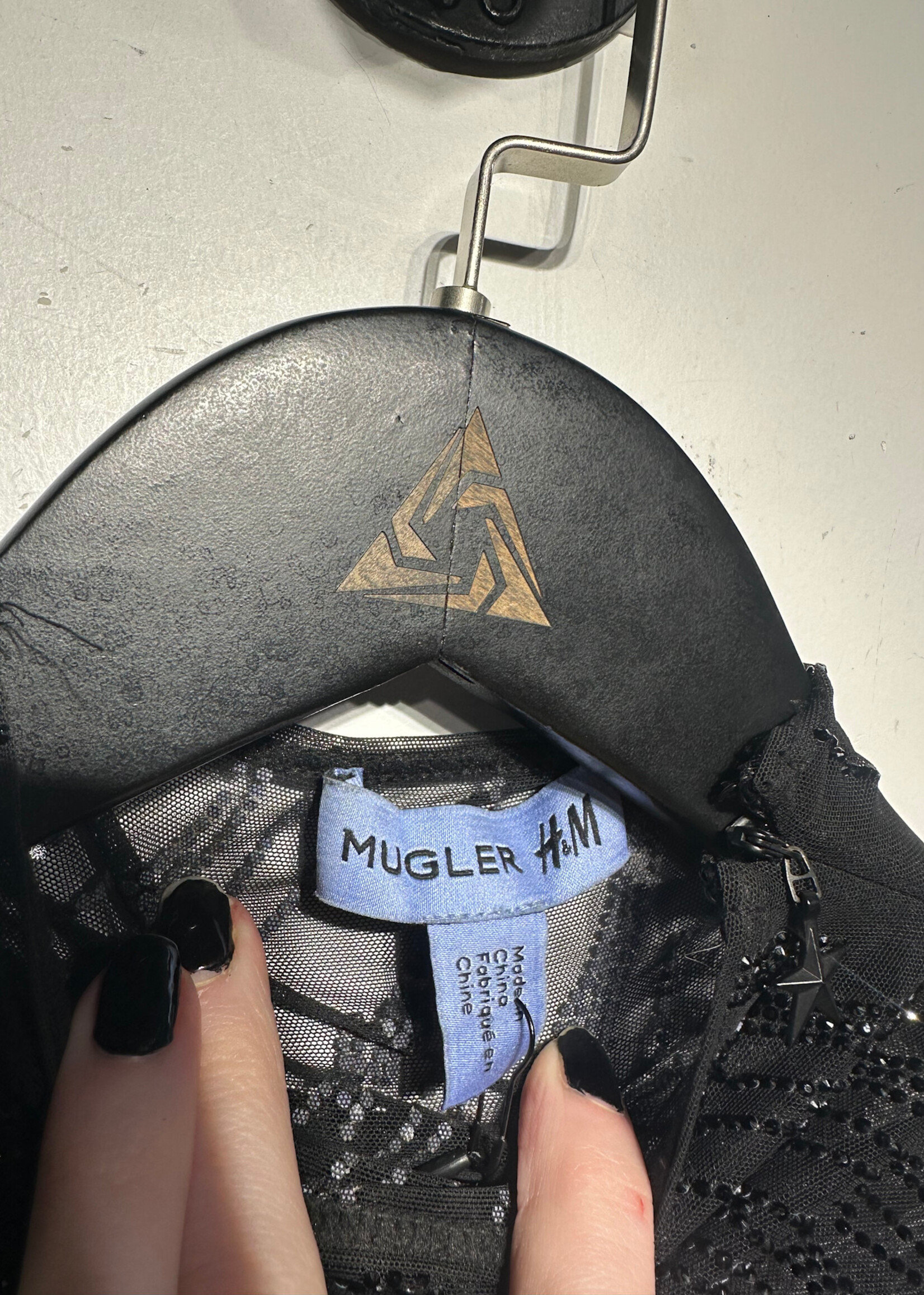 MUGLER X H&M RHINESTONE T SHIRT S