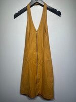Wilsons Leather Yellow Vintage Halter Dress S