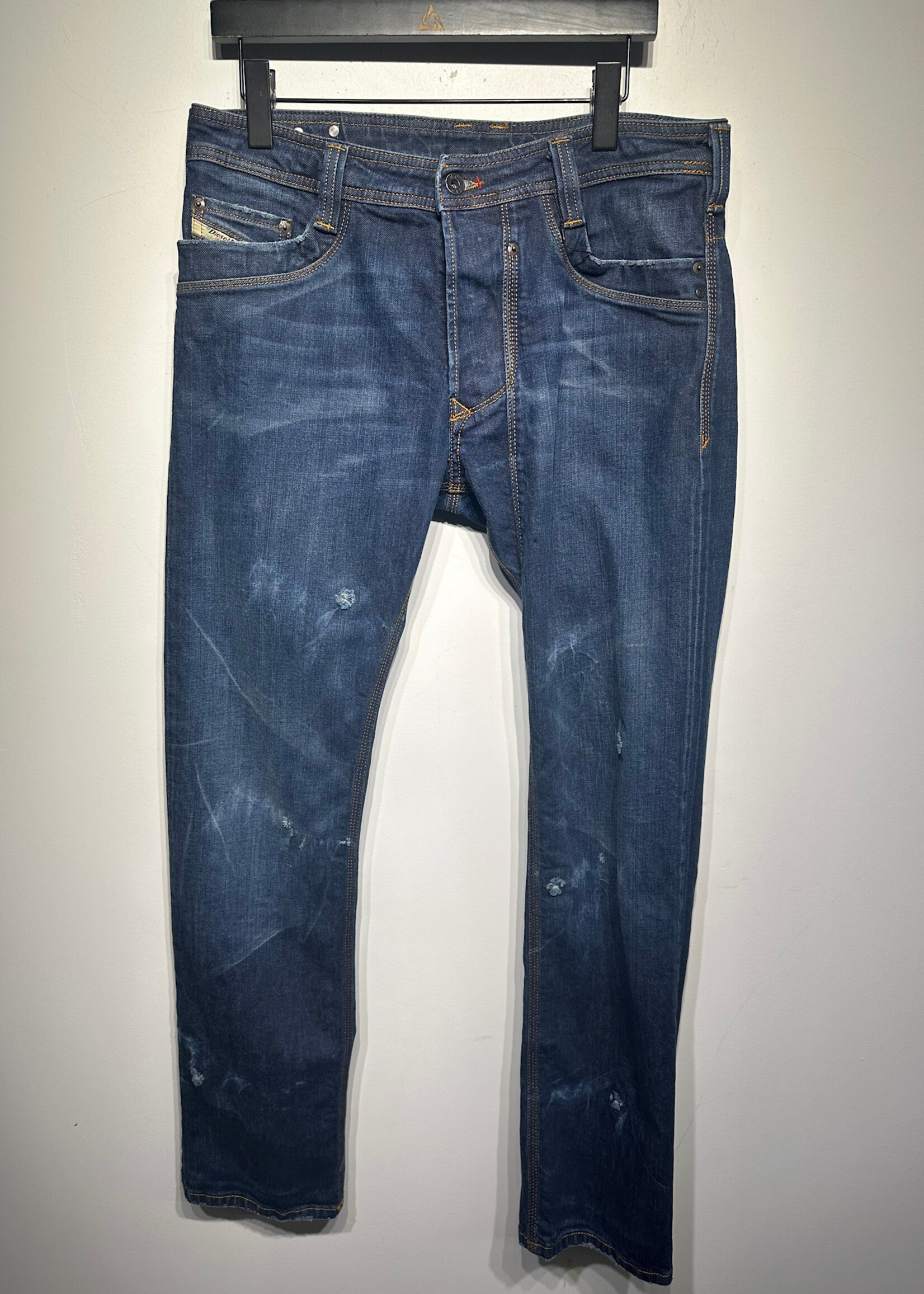 DIESEL BLUE EMBELLISHED JEANS 33