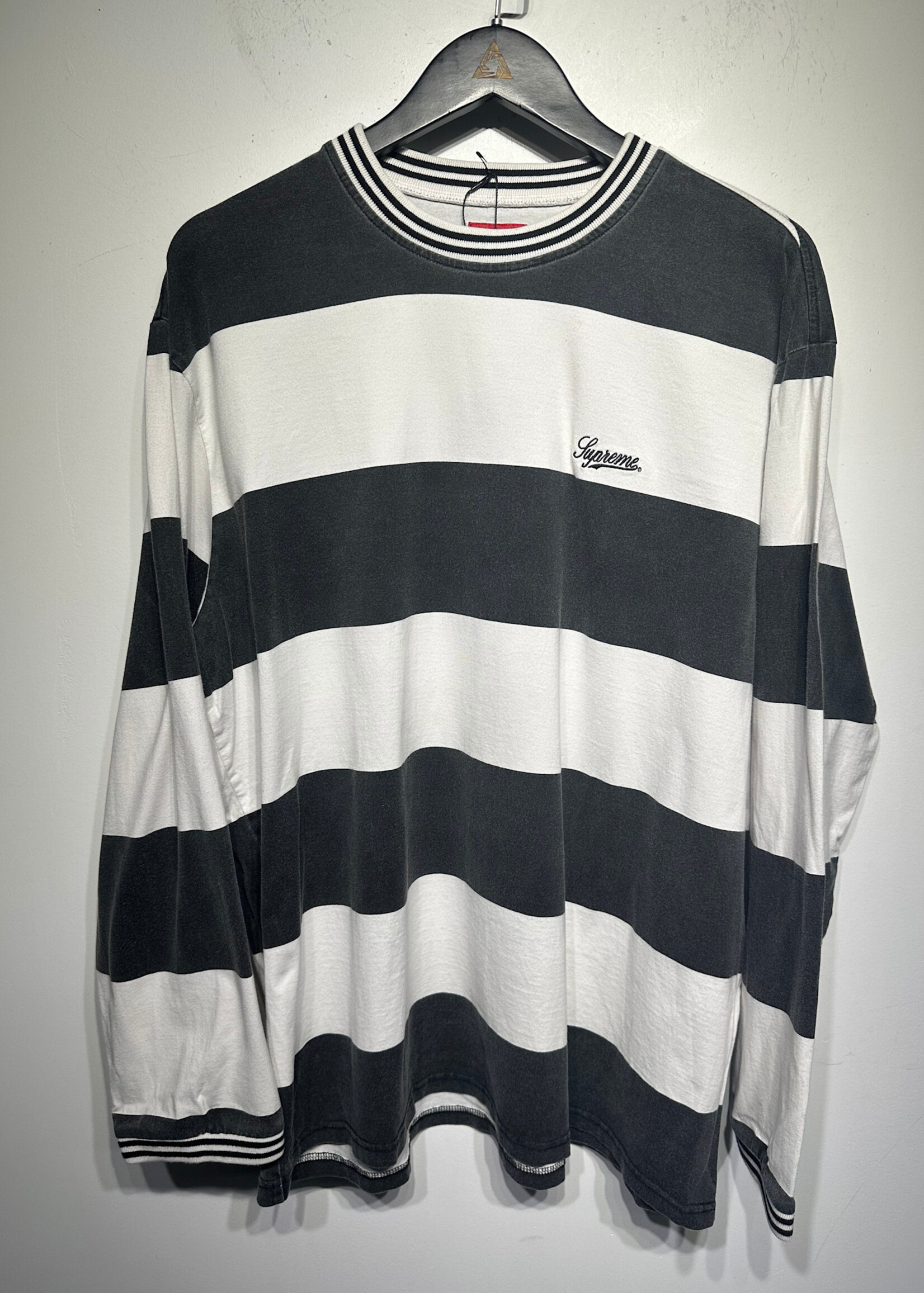 Supreme Grey White Stripe LS L