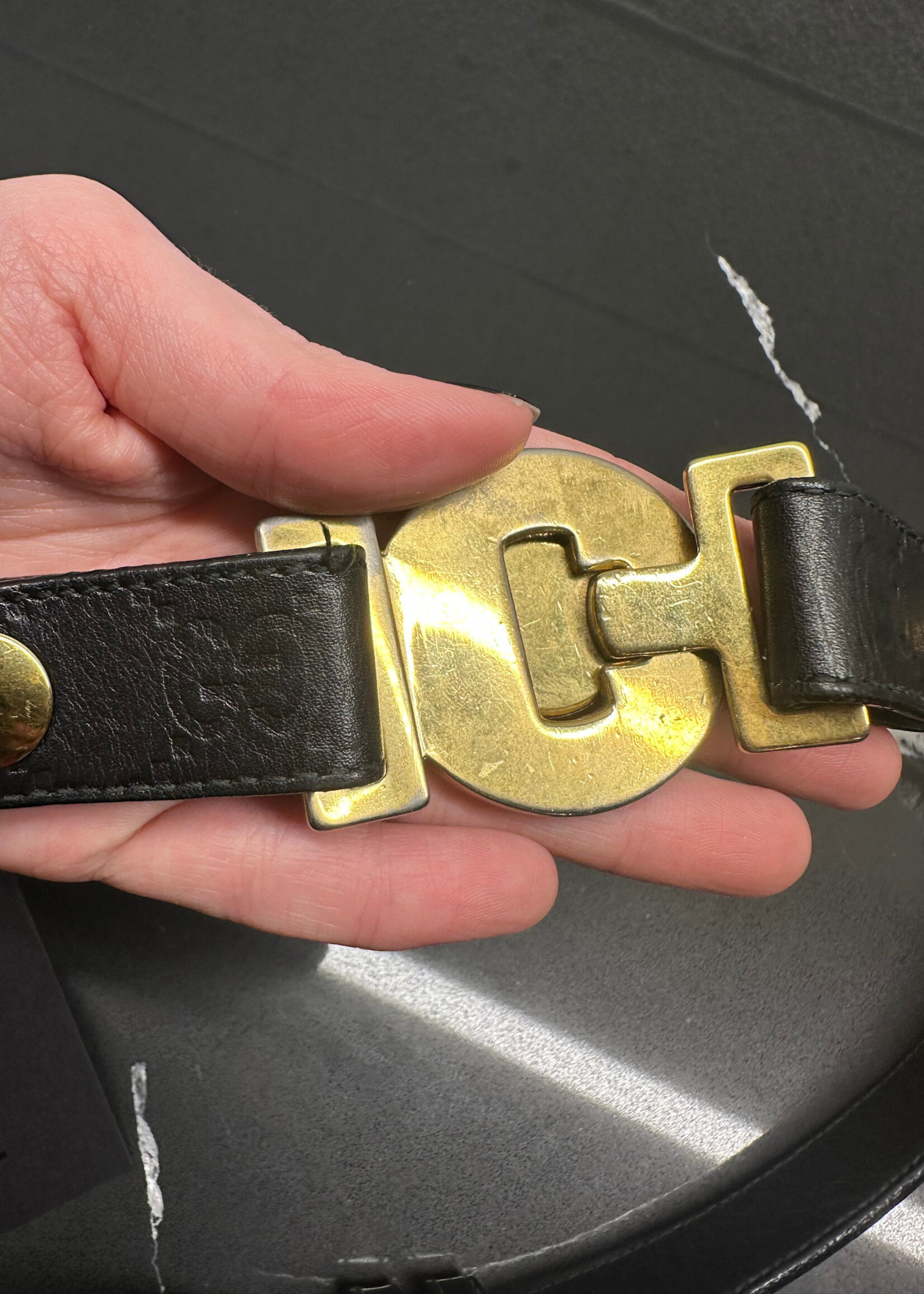 Gucci Black Monogram 'Hysteria' Belt 28"-30" AS IS