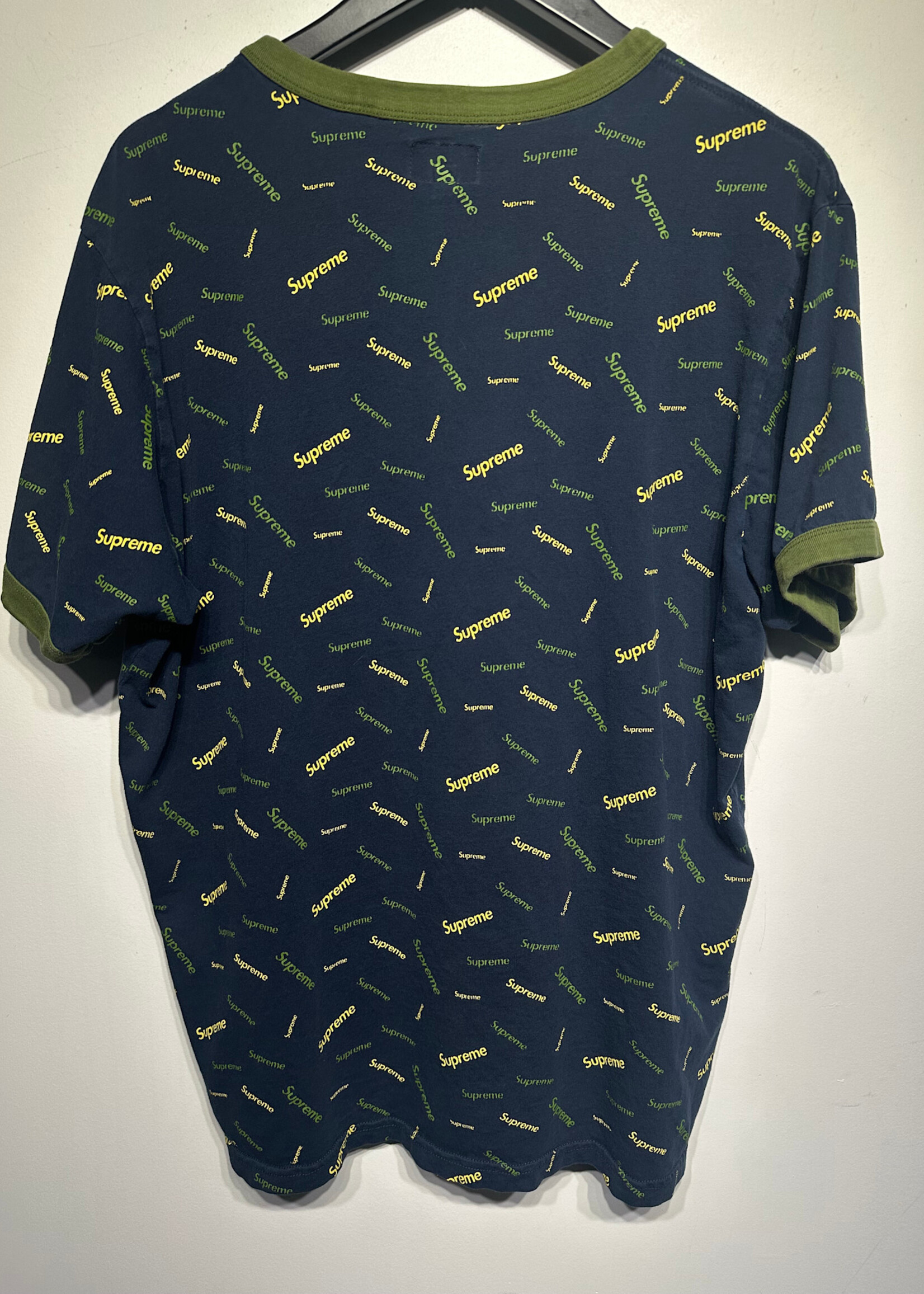 SUPREME GREEN/YELLOW LOGO TEE L