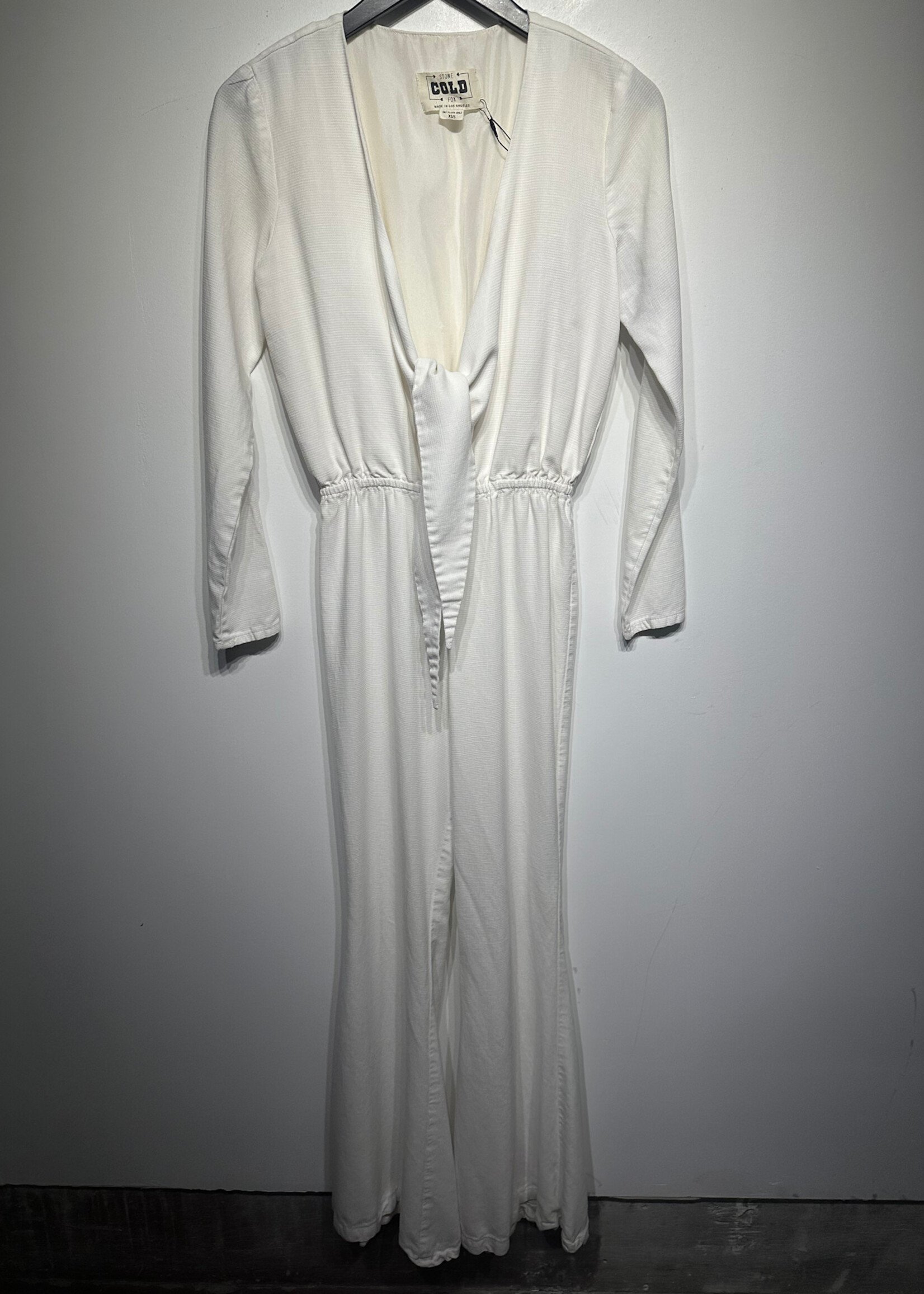 Stone Cold Fox White Front Tie Jumpsuit XS