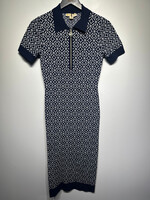 Michael Kors Navy Blue Monogram Knit Dress S
