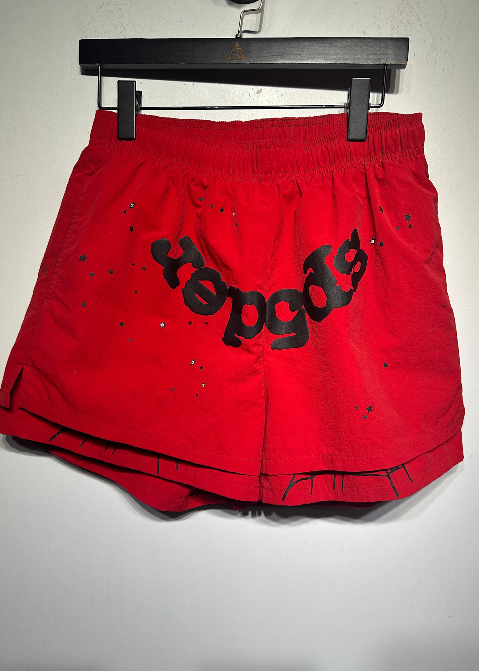 Spider Red Layered Web Shorts Masc 30