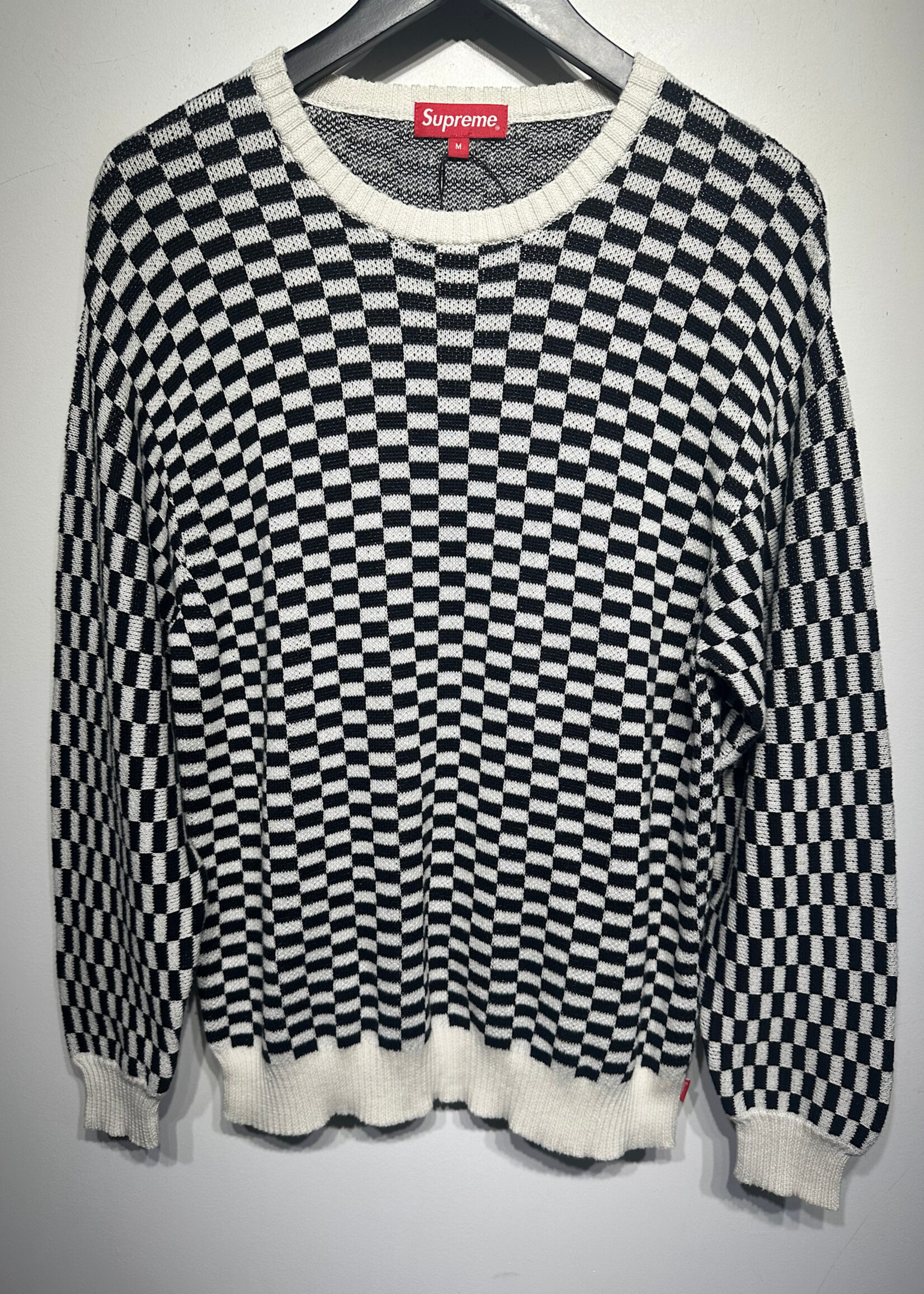 SUPREME SPELLOUT CHECKER SWEATER M