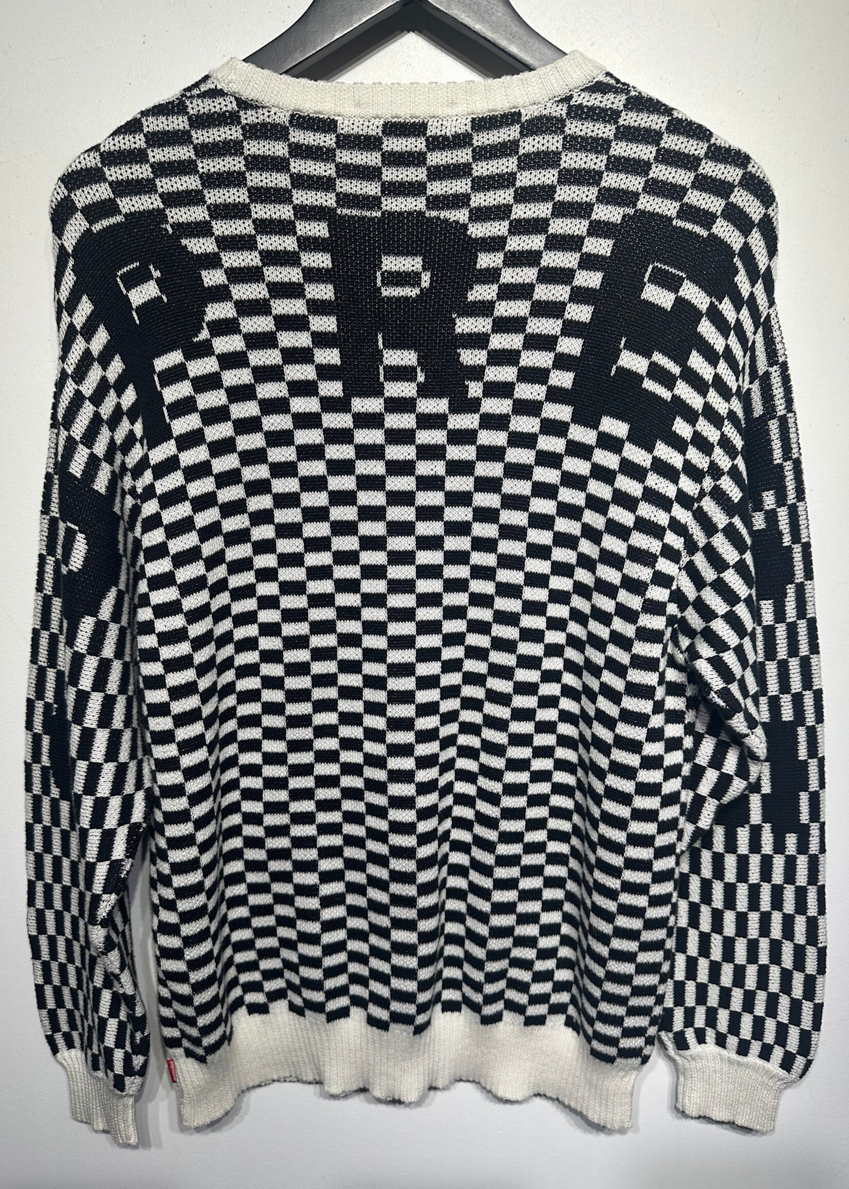 SUPREME SPELLOUT CHECKER SWEATER M