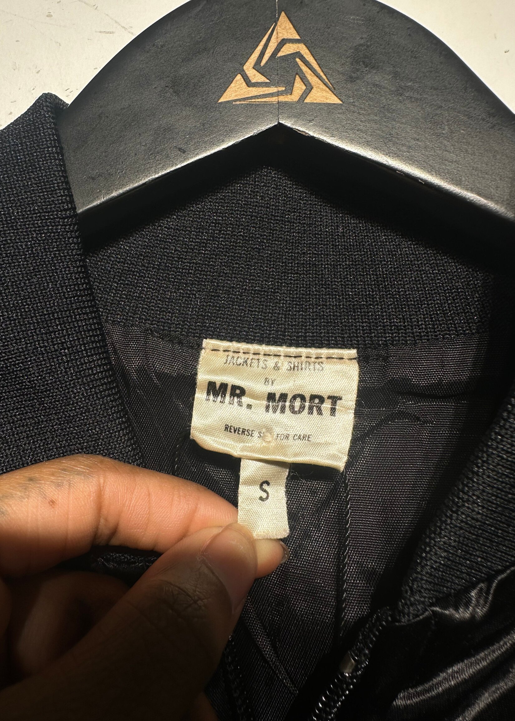 VINTAGE CAROLLOS BLACK SATIN JACKET S