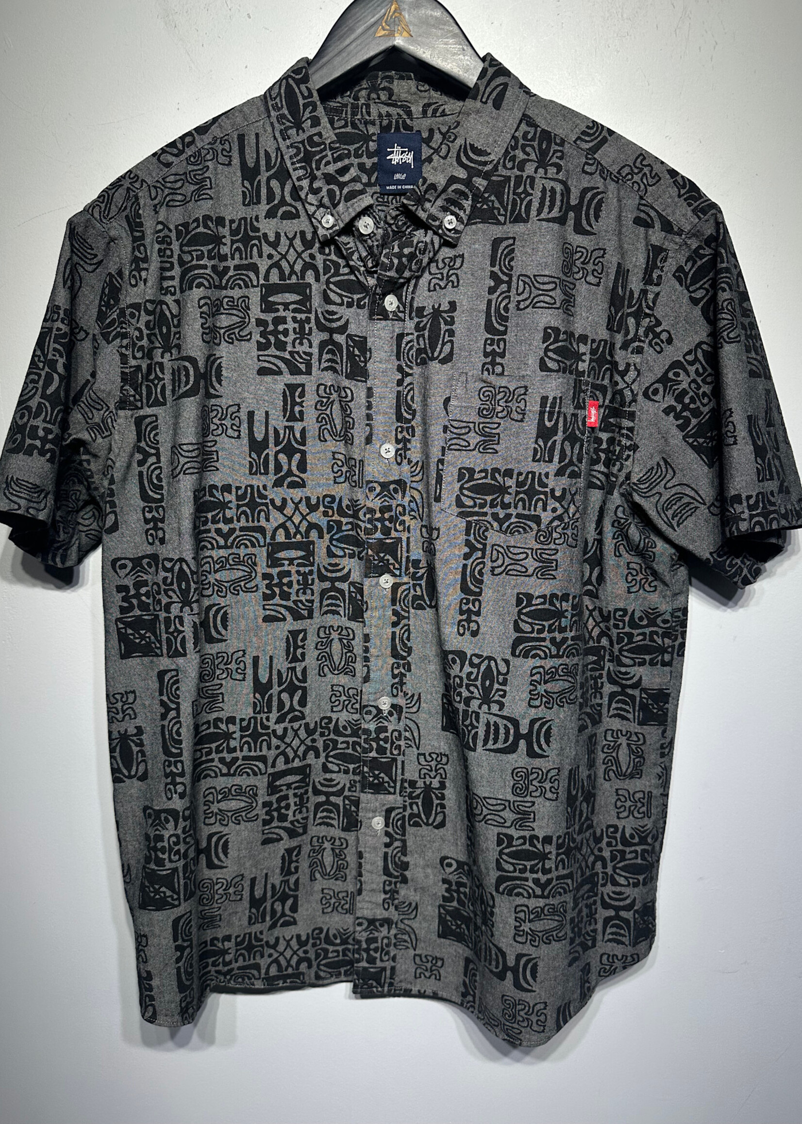 STUSSY GREY HAWAIIAN B/U L