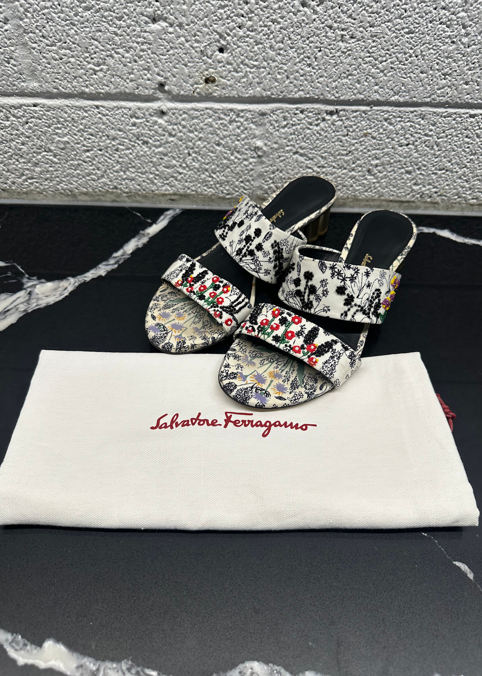 Ferragamo Floral Beaded Sandal 7