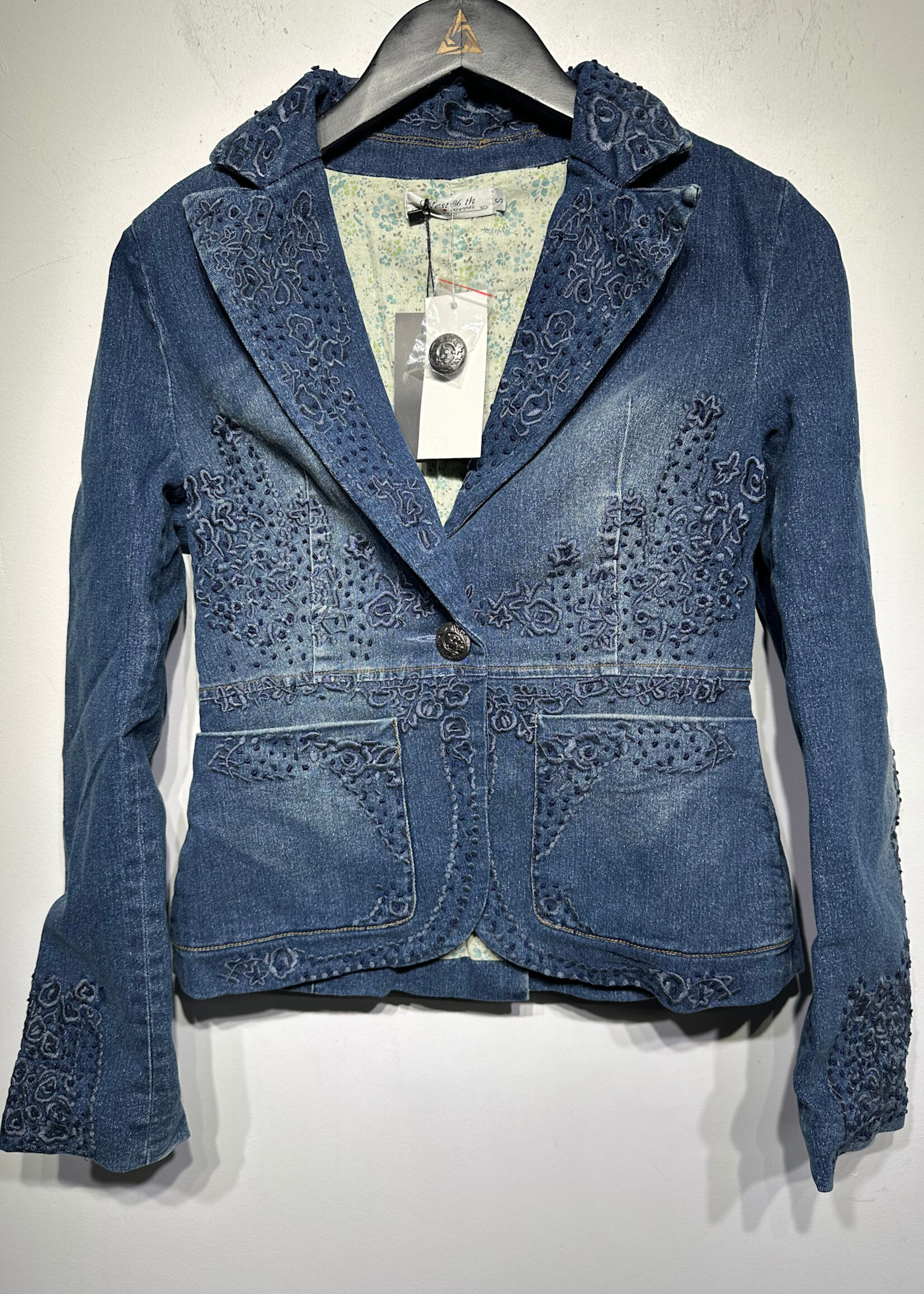 West 36th Denim Embroidered Jacket S
