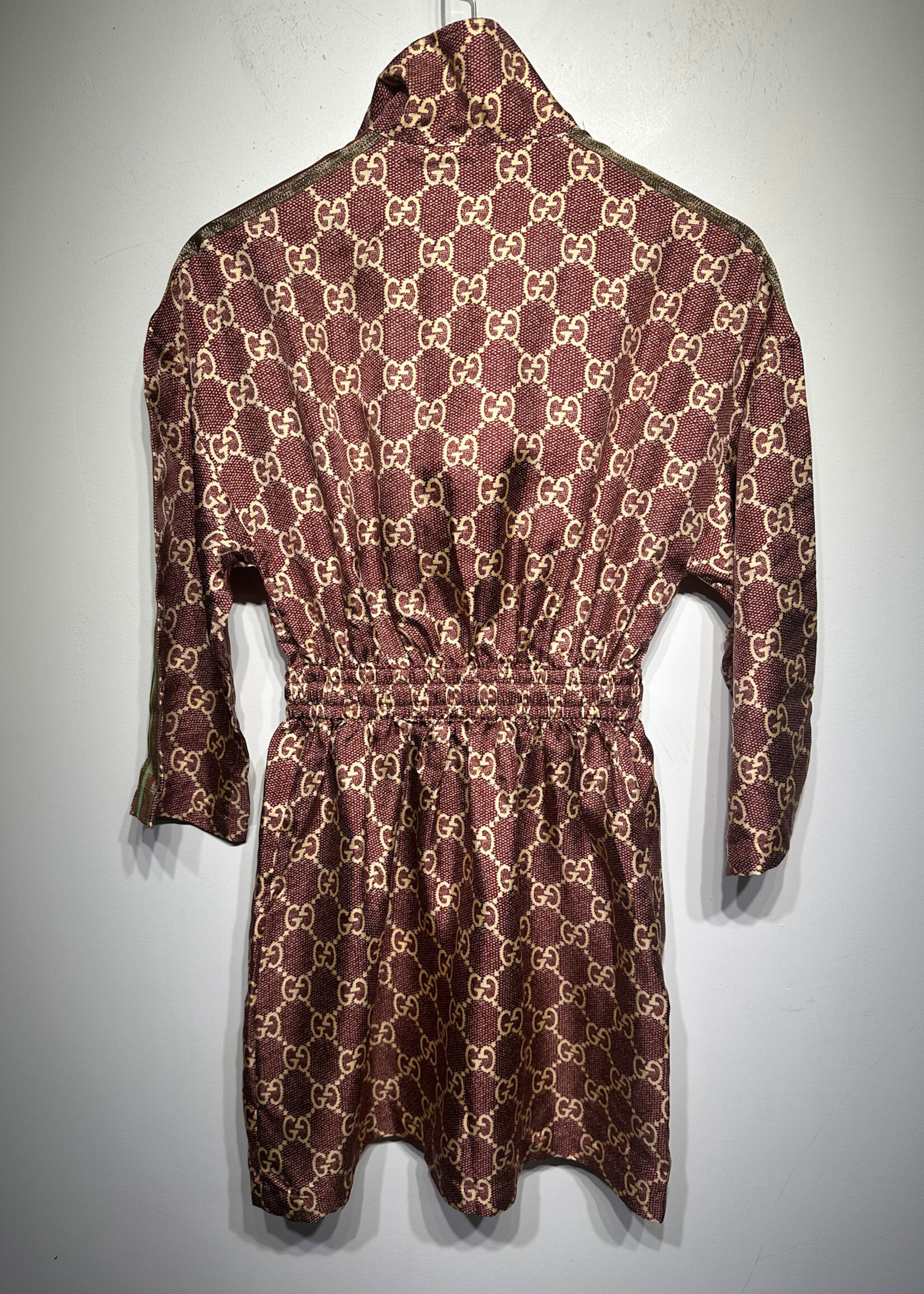 NWT Gucci GG Supreme Silk Twill Dress XS Retail:$2200