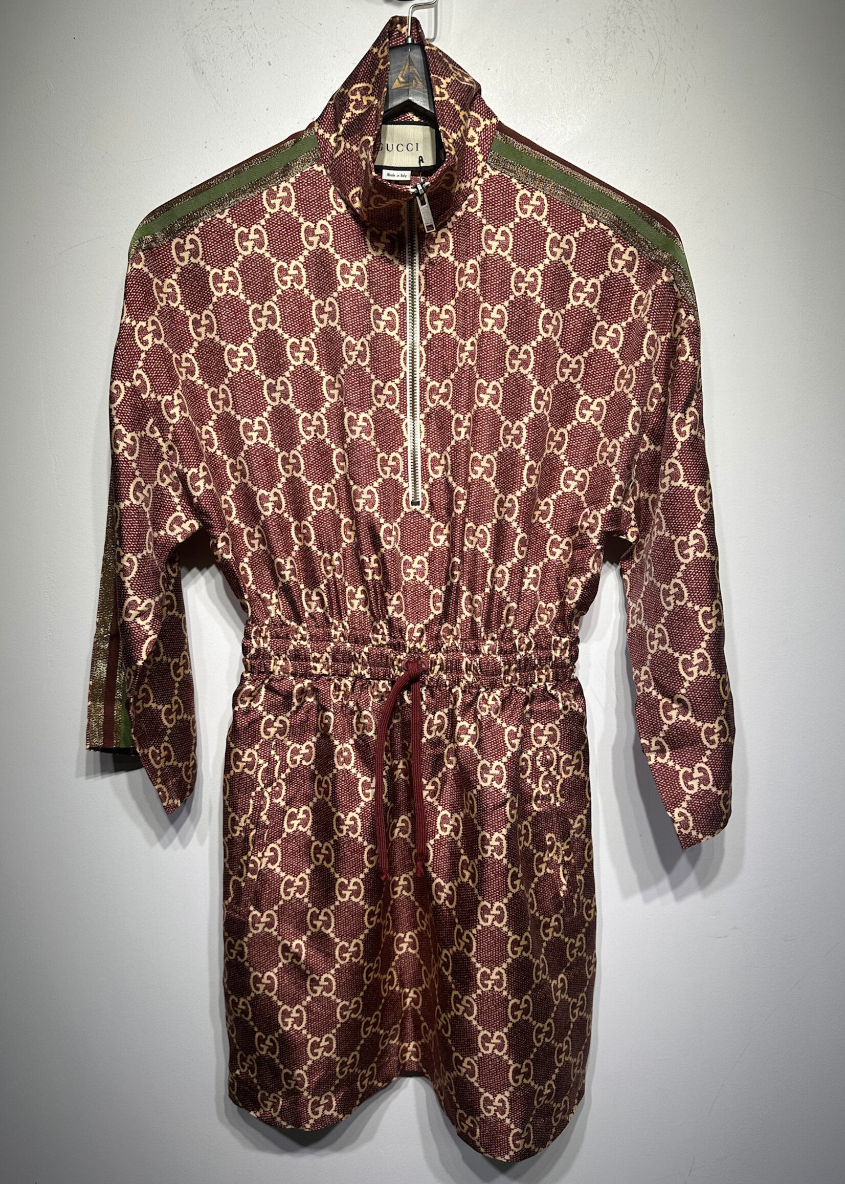 NWT Gucci GG Supreme Silk Twill Dress XS Retail:$2200