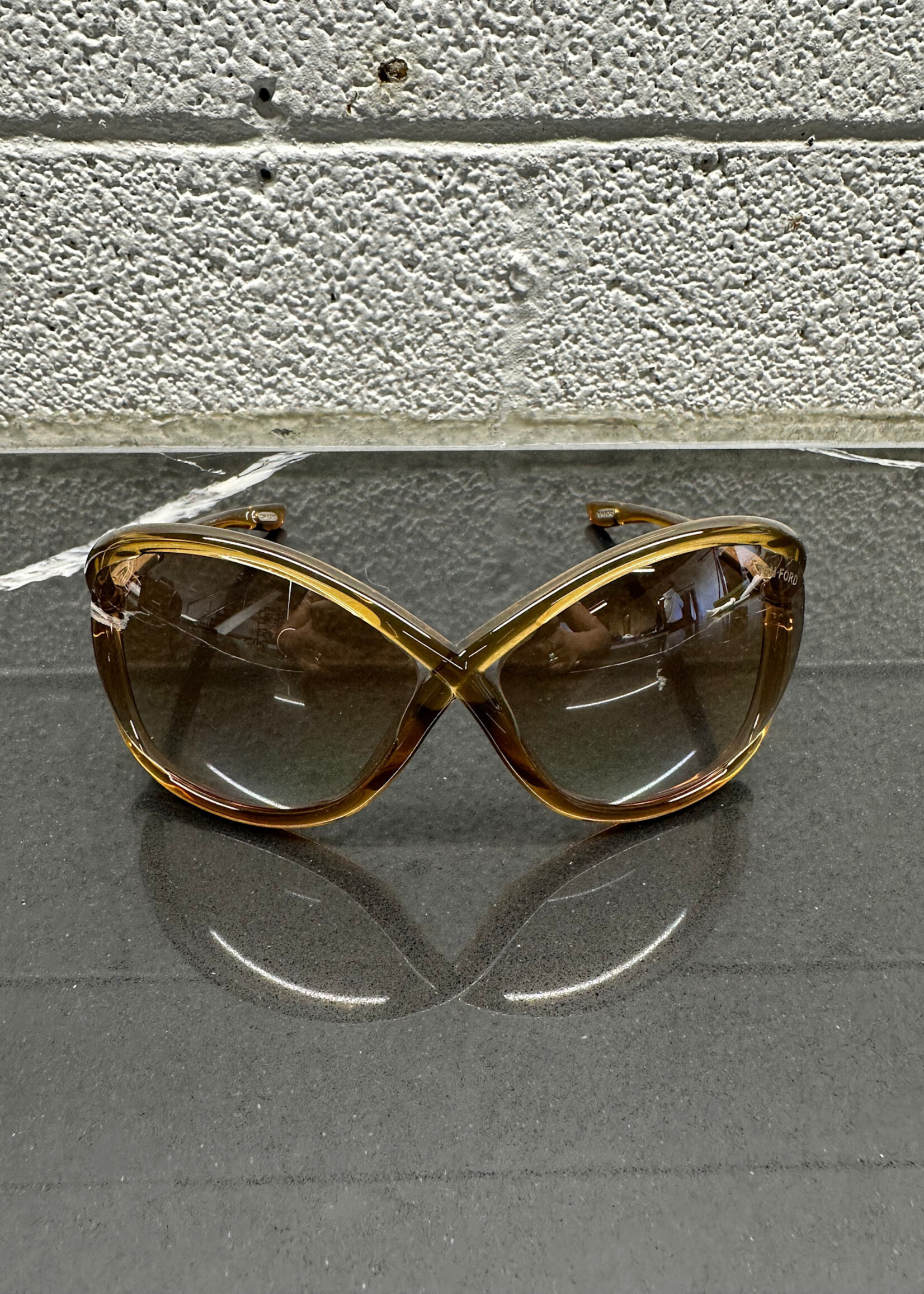 Tom Ford Y2K Tan Wide Sunglasses W CASE