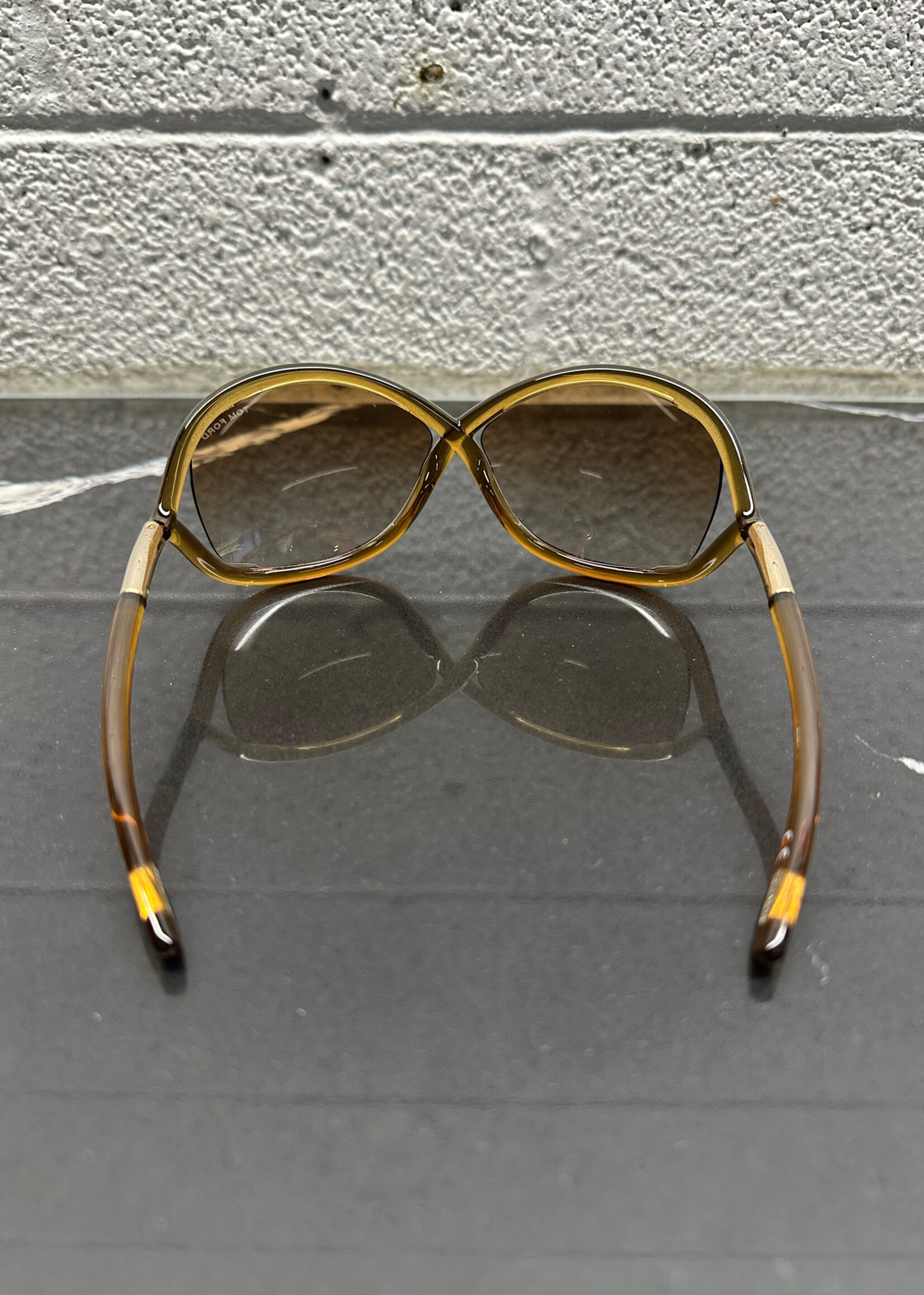 Tom Ford Y2K Tan Wide Sunglasses W CASE