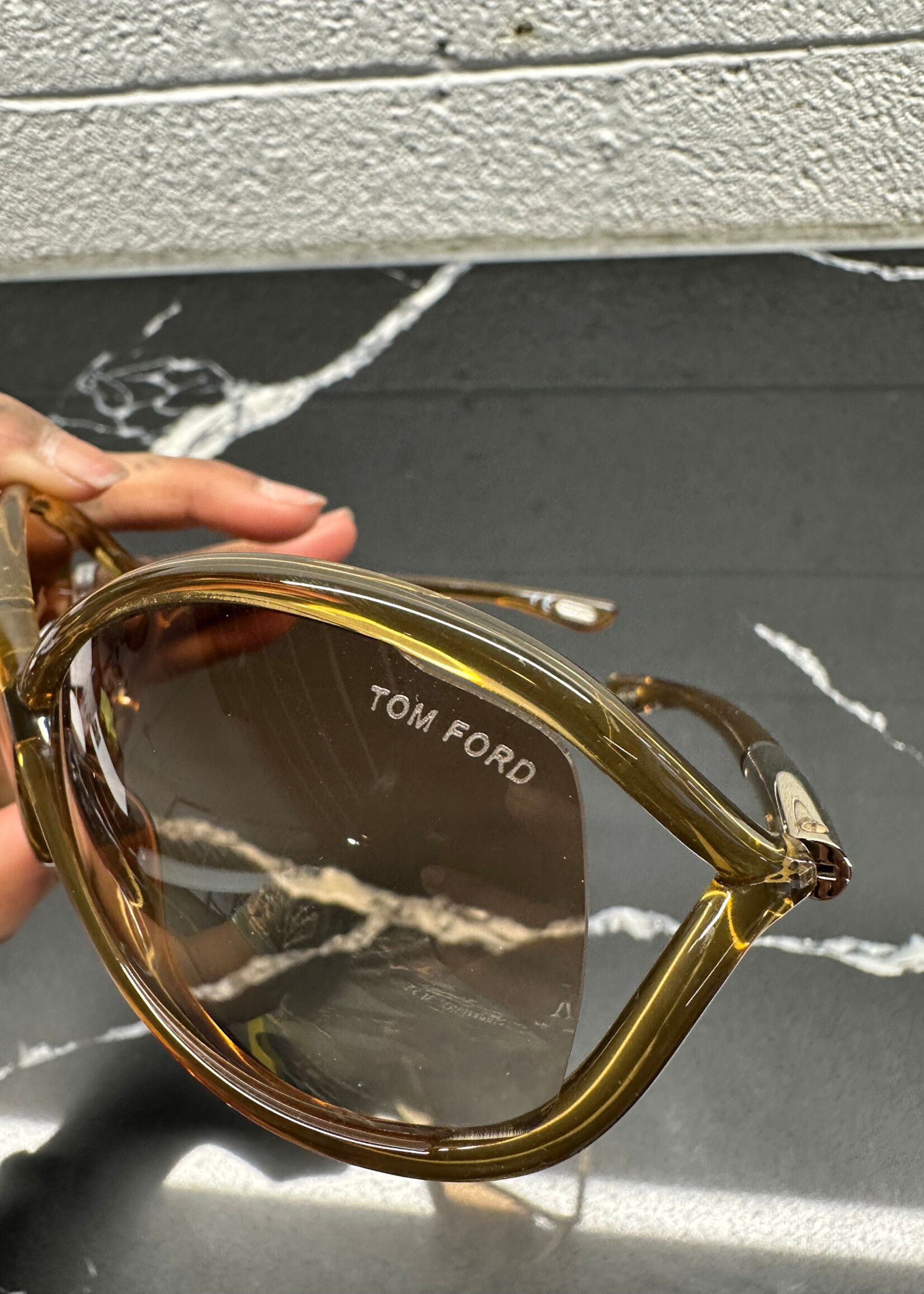 Tom Ford Y2K Tan Wide Sunglasses W CASE