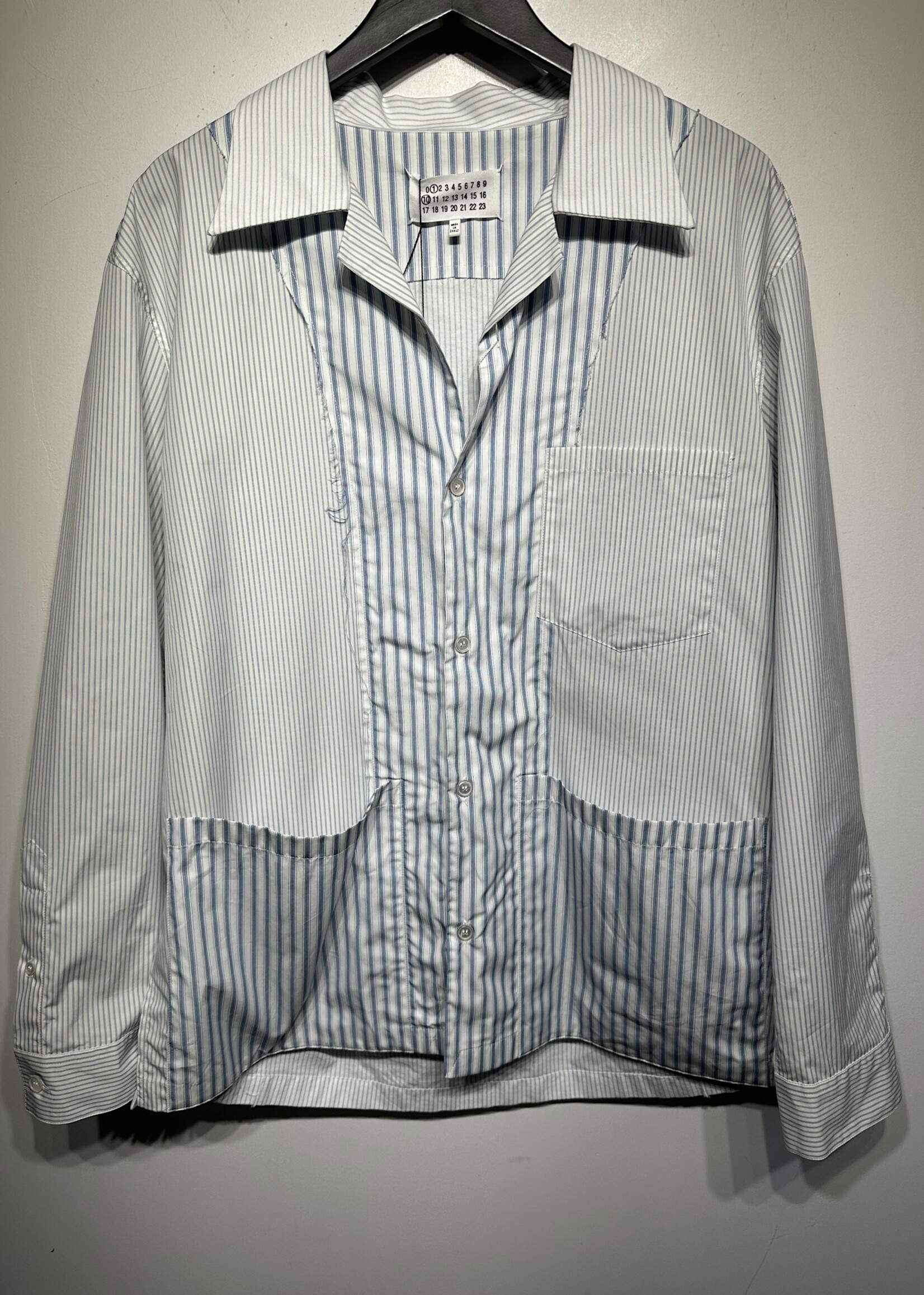 NWT Margiela White/Blue Patchwork Striped B/U XL