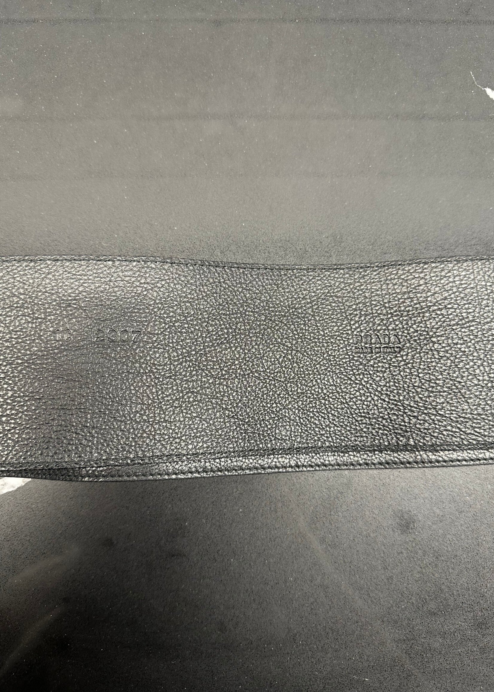 Prada Black Wide Leather Belt Fem 32