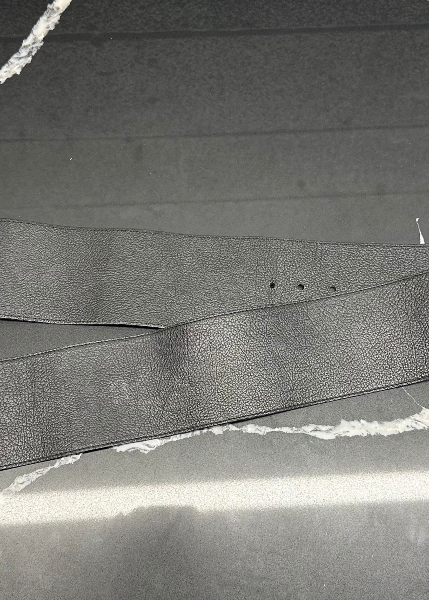 Prada Black Wide Leather Belt Fem 32