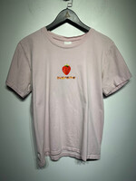 Supreme Pink Flaming Strawberry Logo Tee L