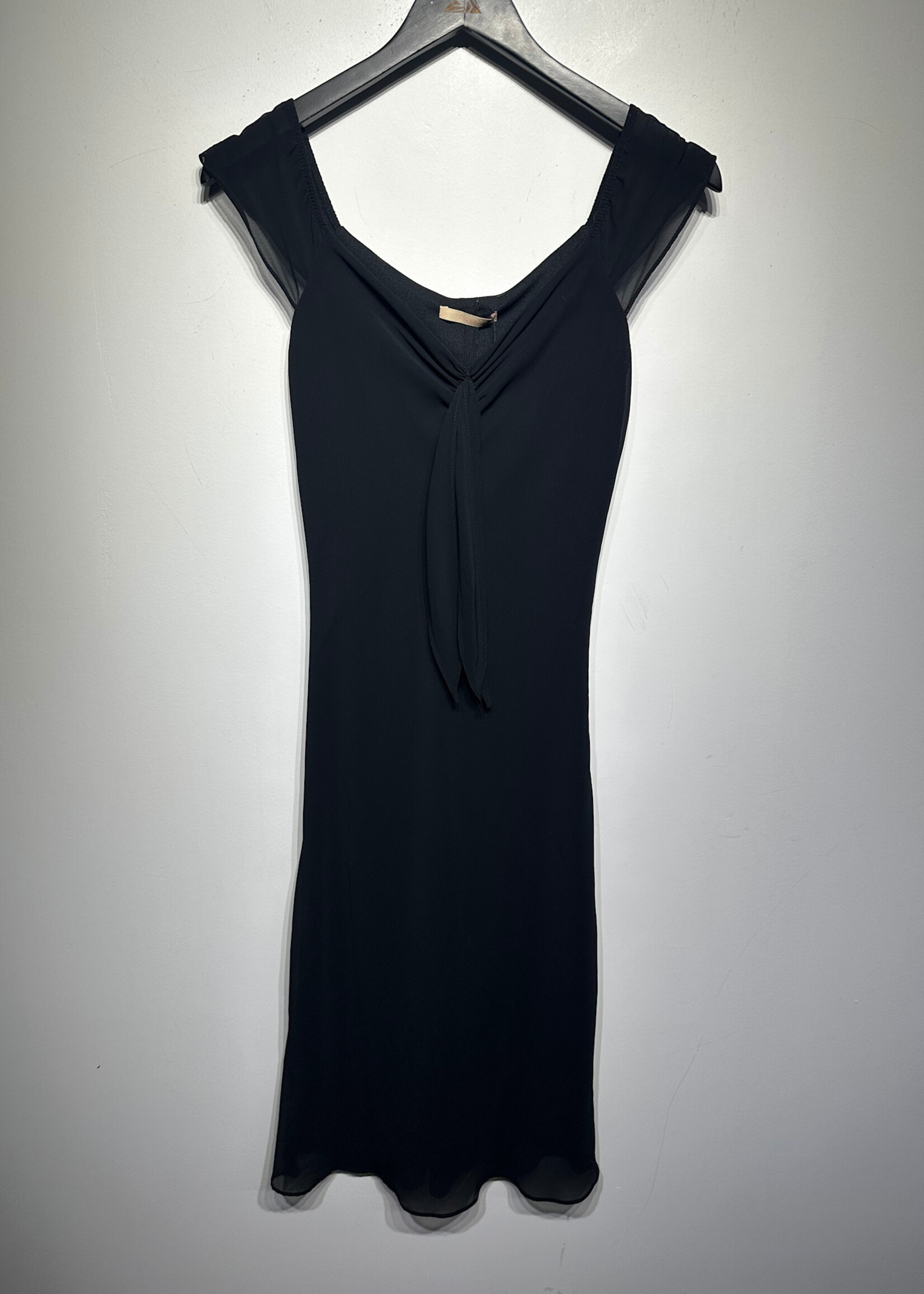 Vintage Forever 21 Black Sheer Tie Tank Dress S