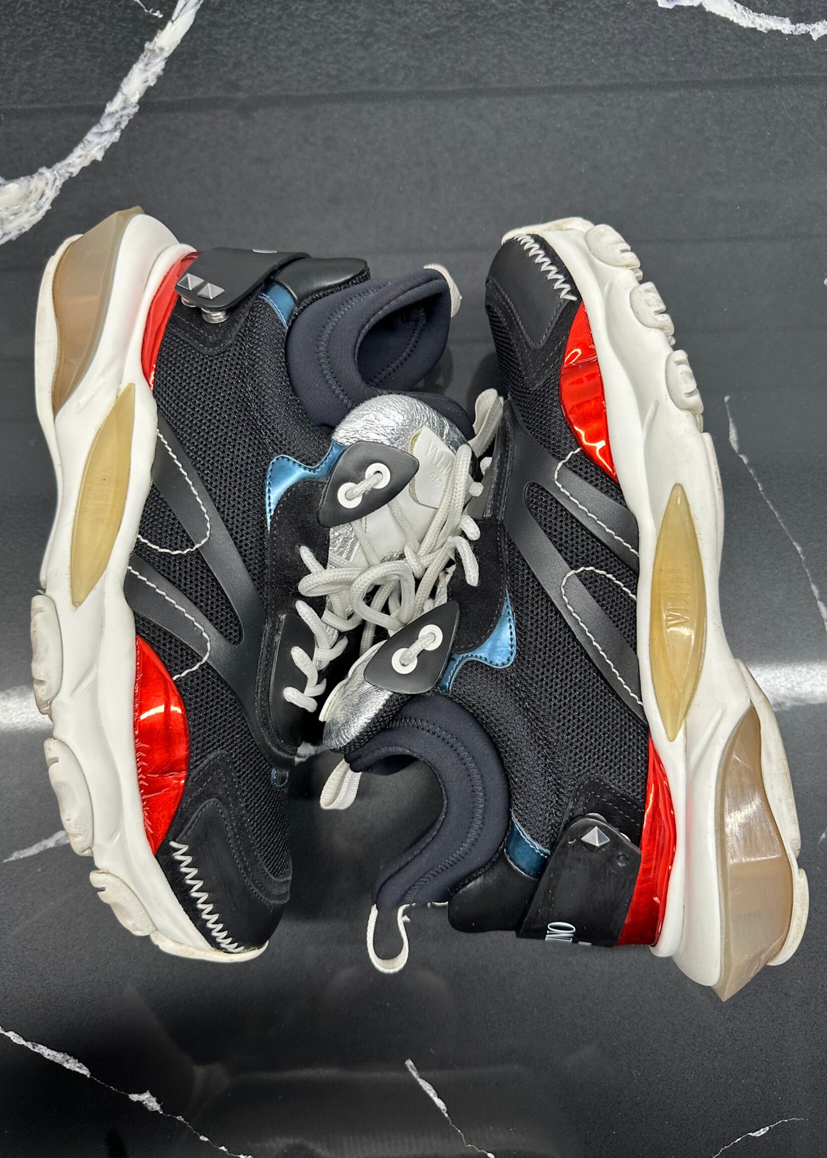 Valentino Black Metallic Running Shoes 9