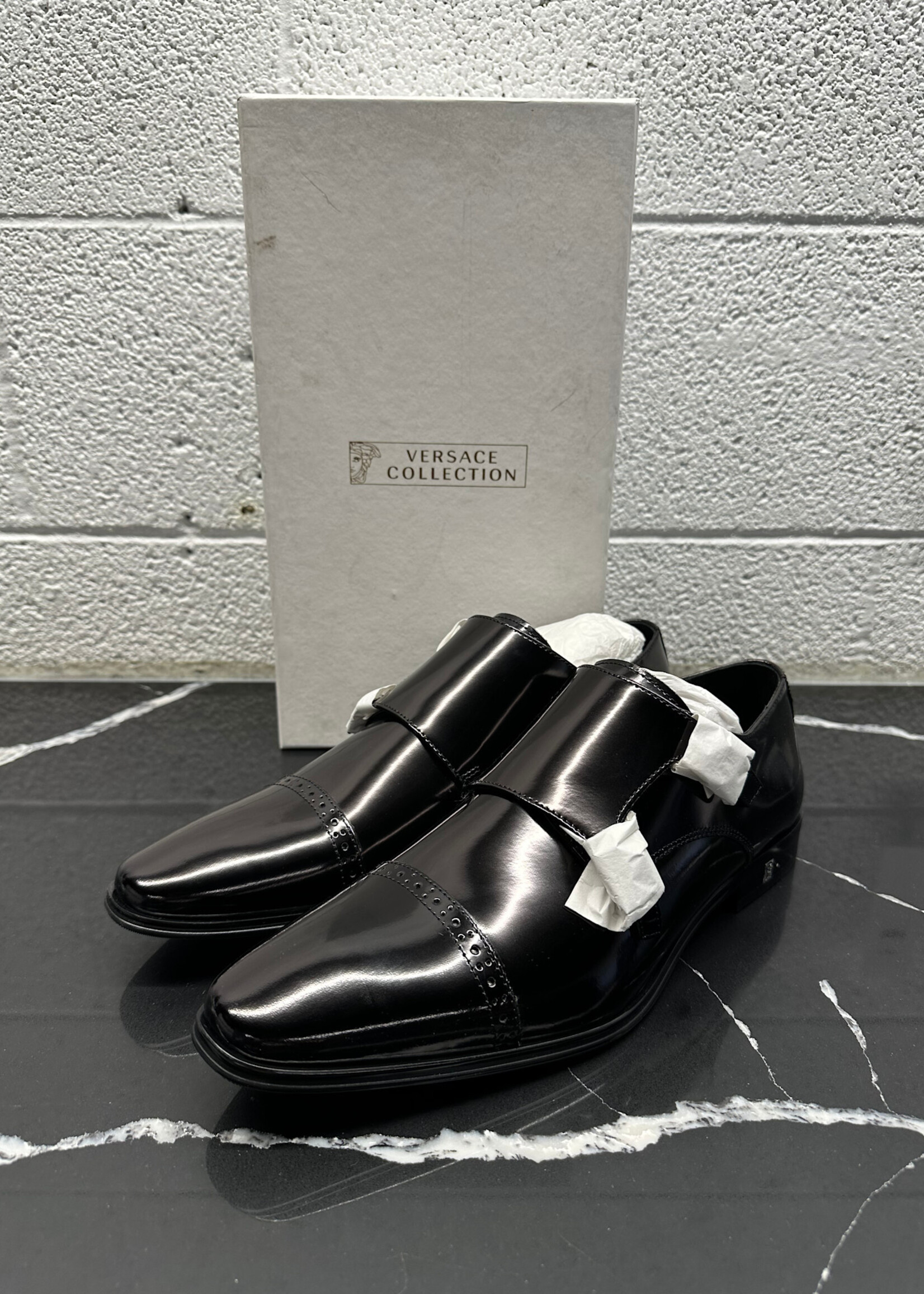 Versace Dark Brown/Purple Flap Dress Shoes 10