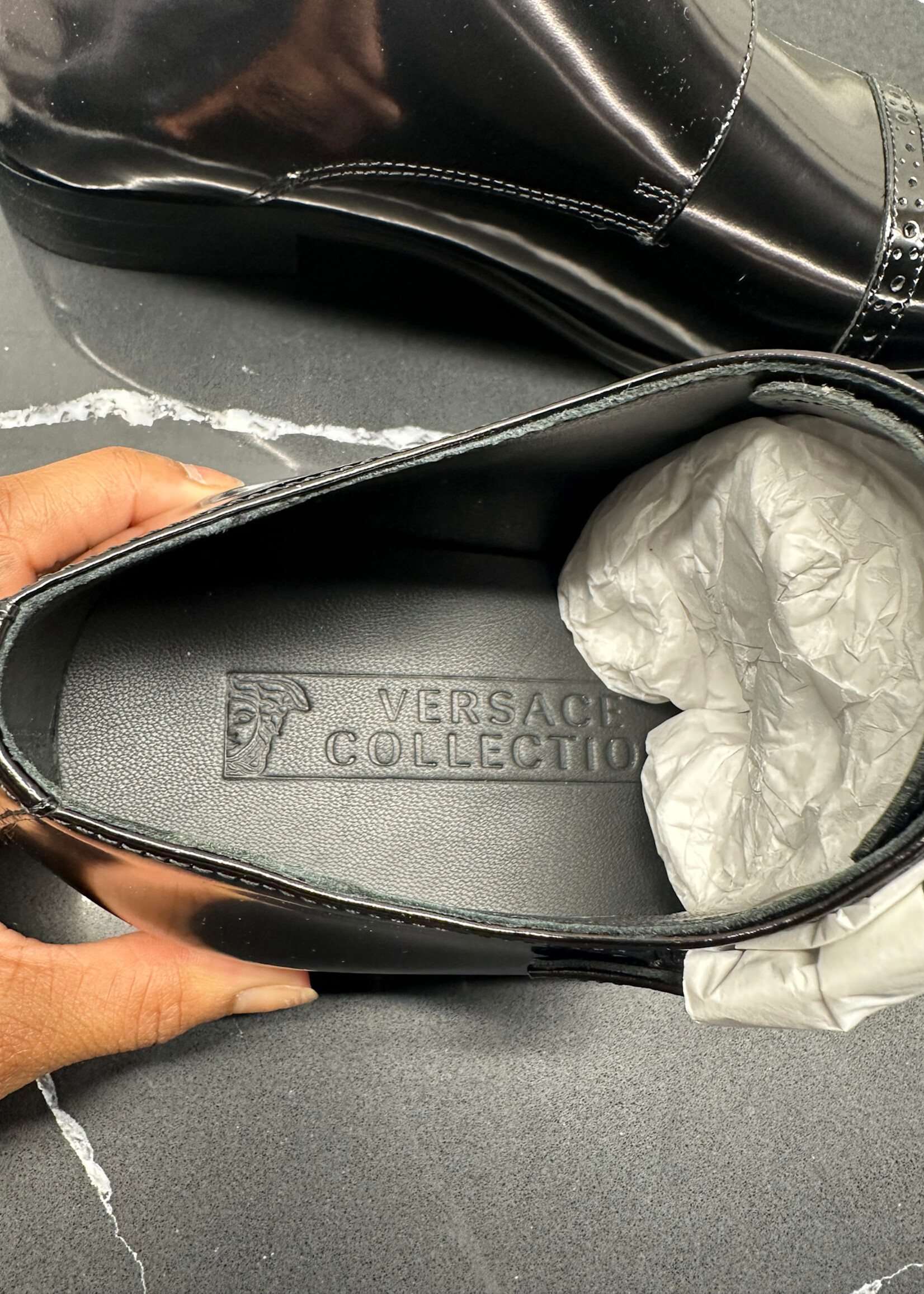 Versace Dark Brown/Purple Flap Dress Shoes 10