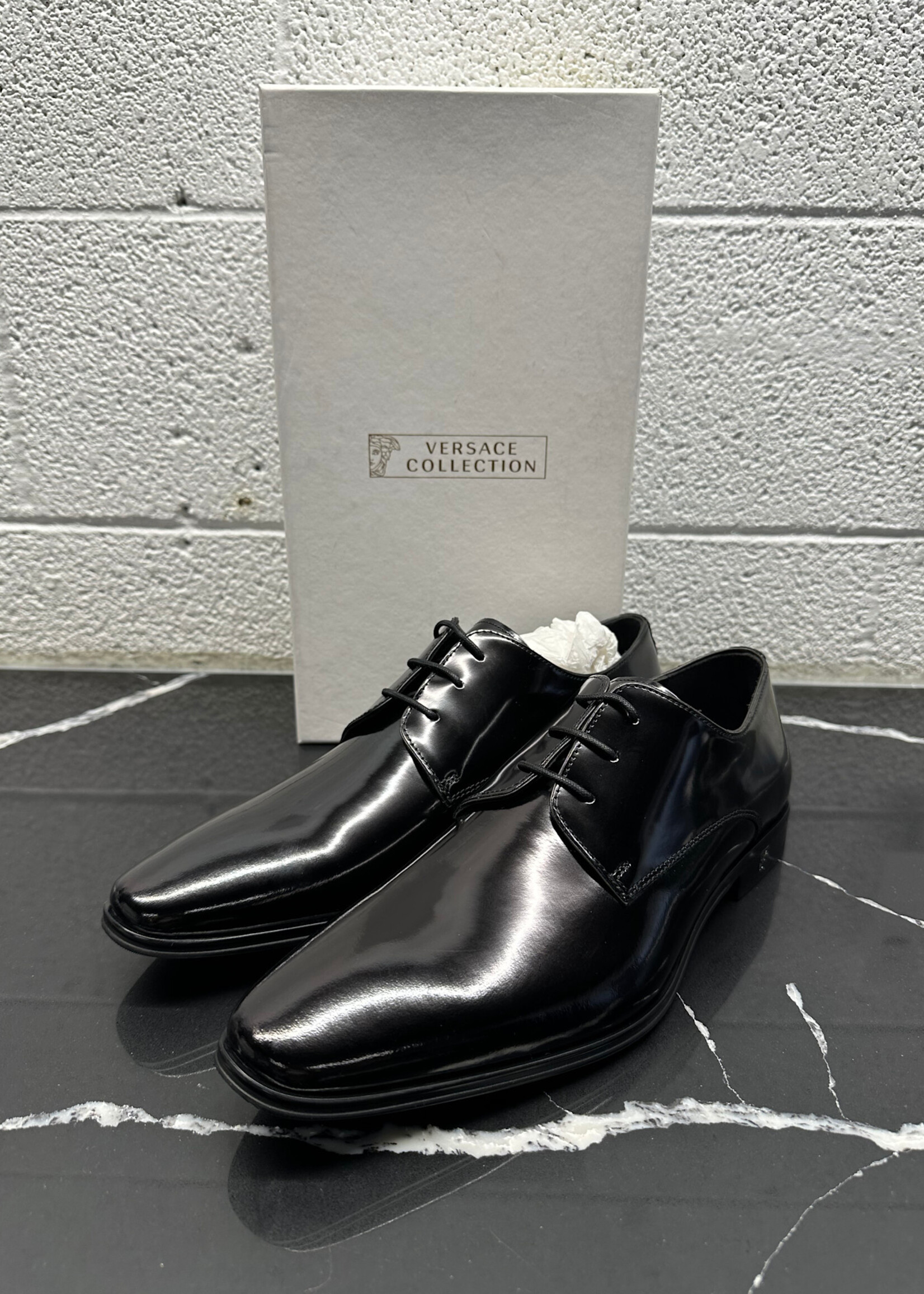 Versace Collection Black Patent Dress Shoes 10