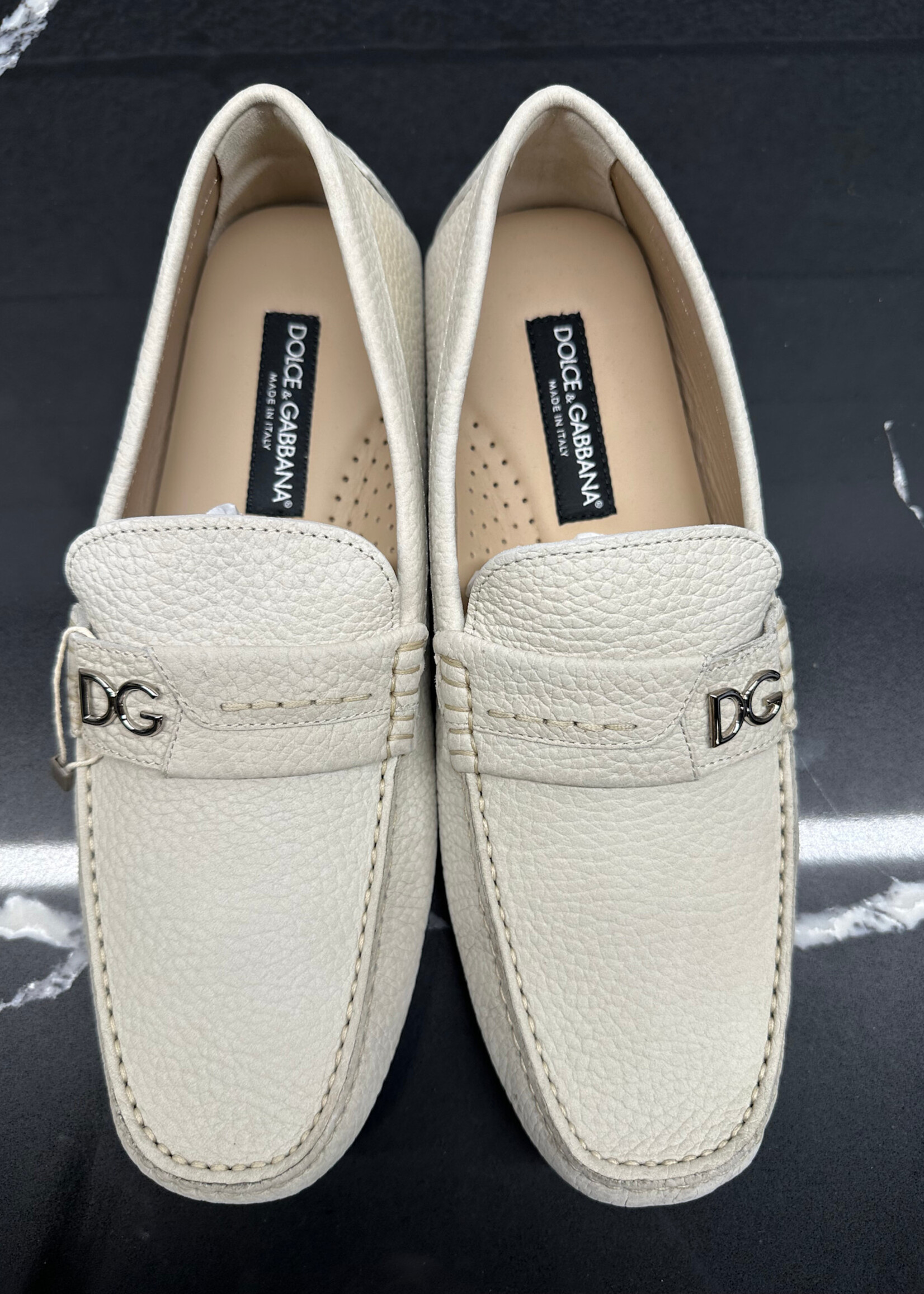 Dolce & Gabbana White Gray Loafer Masc 9