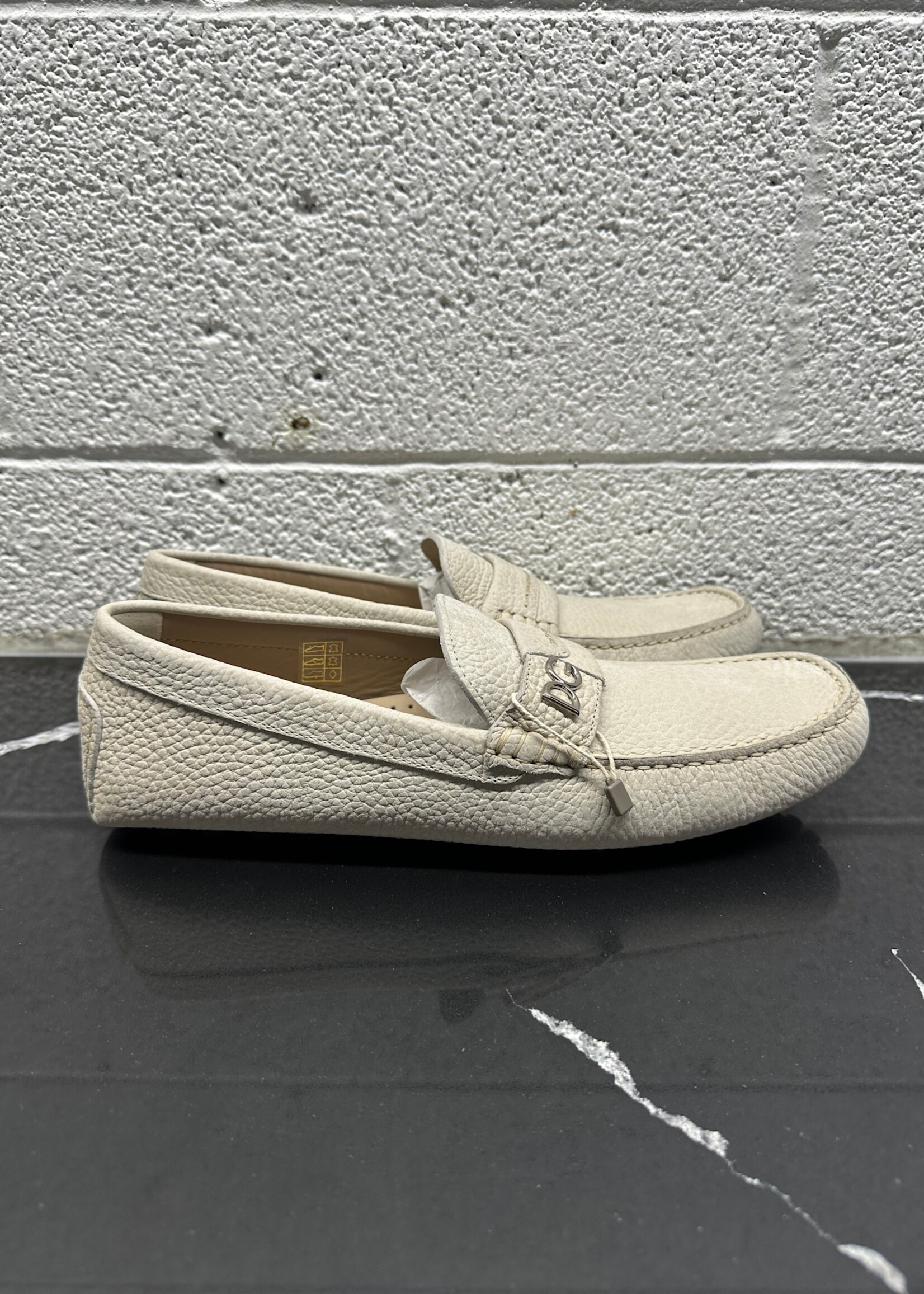 Dolce & Gabbana White Gray Loafer Masc 9