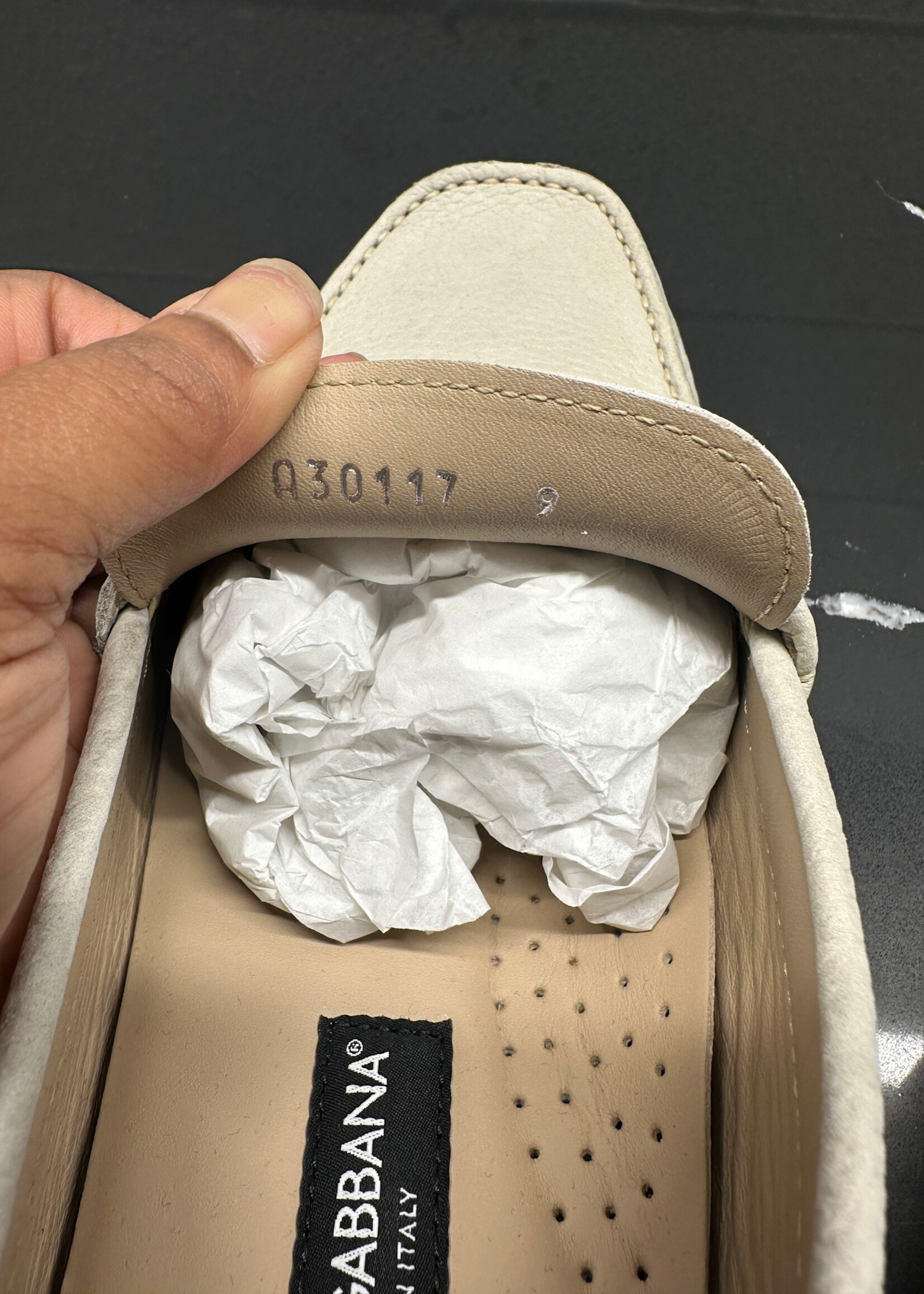 Dolce & Gabbana White Gray Loafer Masc 9