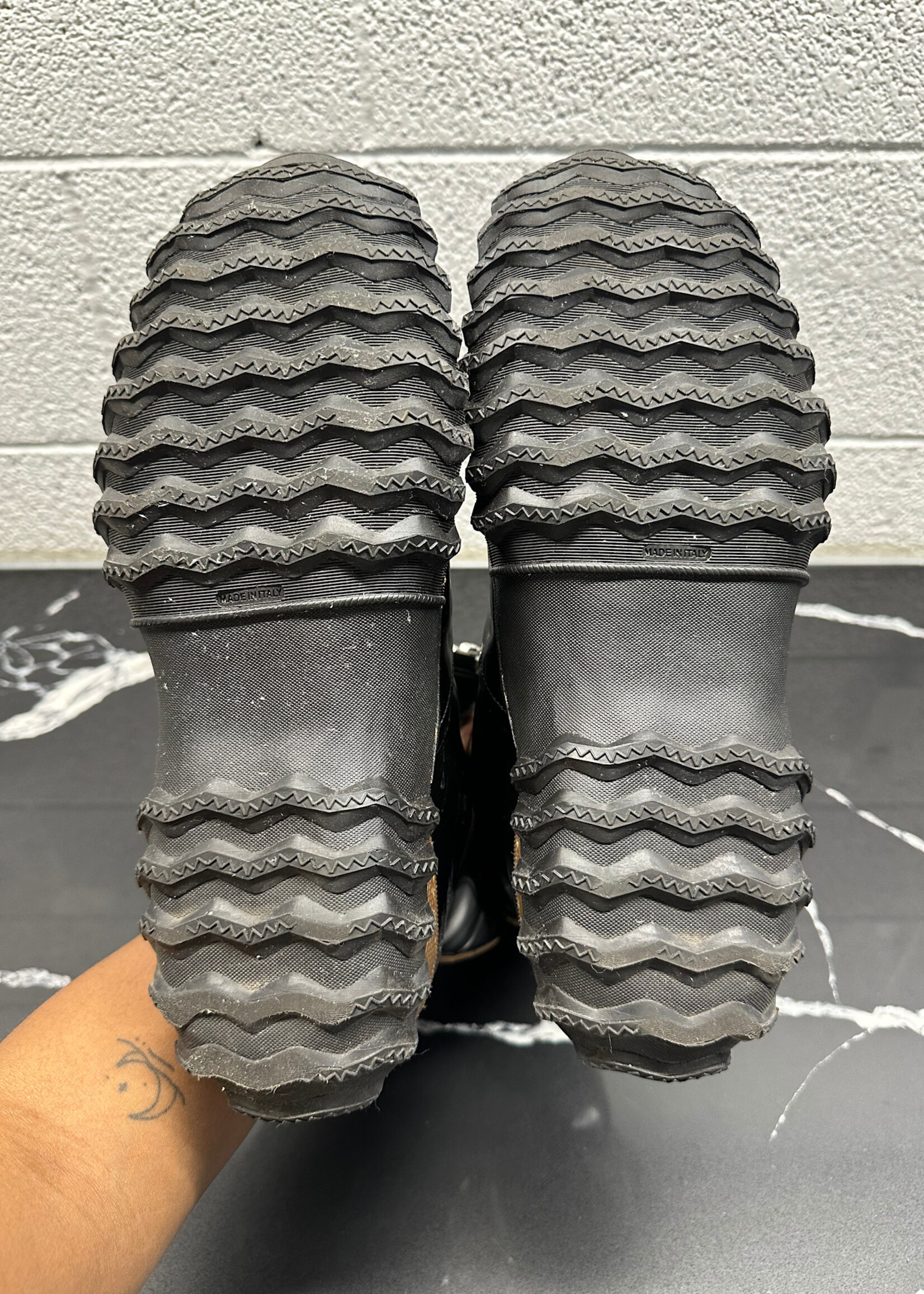 Marni Black Patent Ankle Leather Rain Boots 10