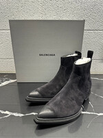 Balenciaga Santiag Black Suede Boots 10