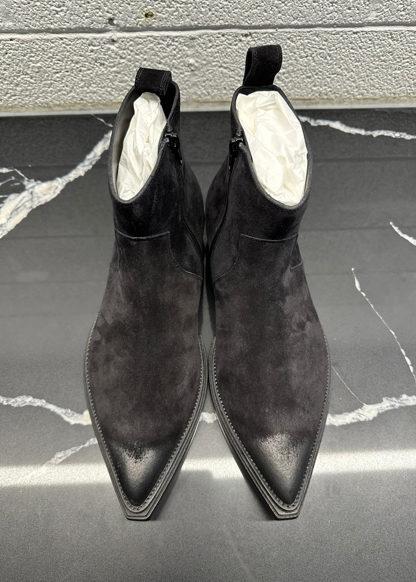 Balenciaga Santiag Black Suede Boots 10