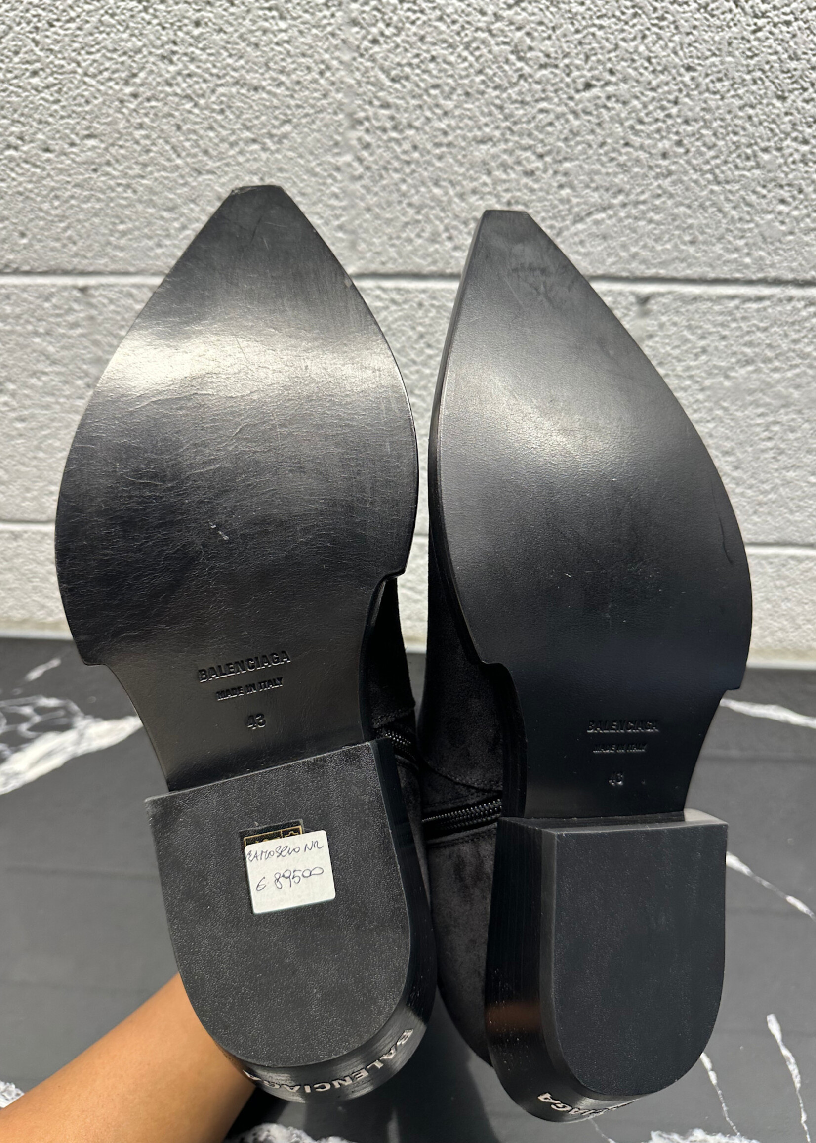 Balenciaga Santiag Black Suede Boots 10