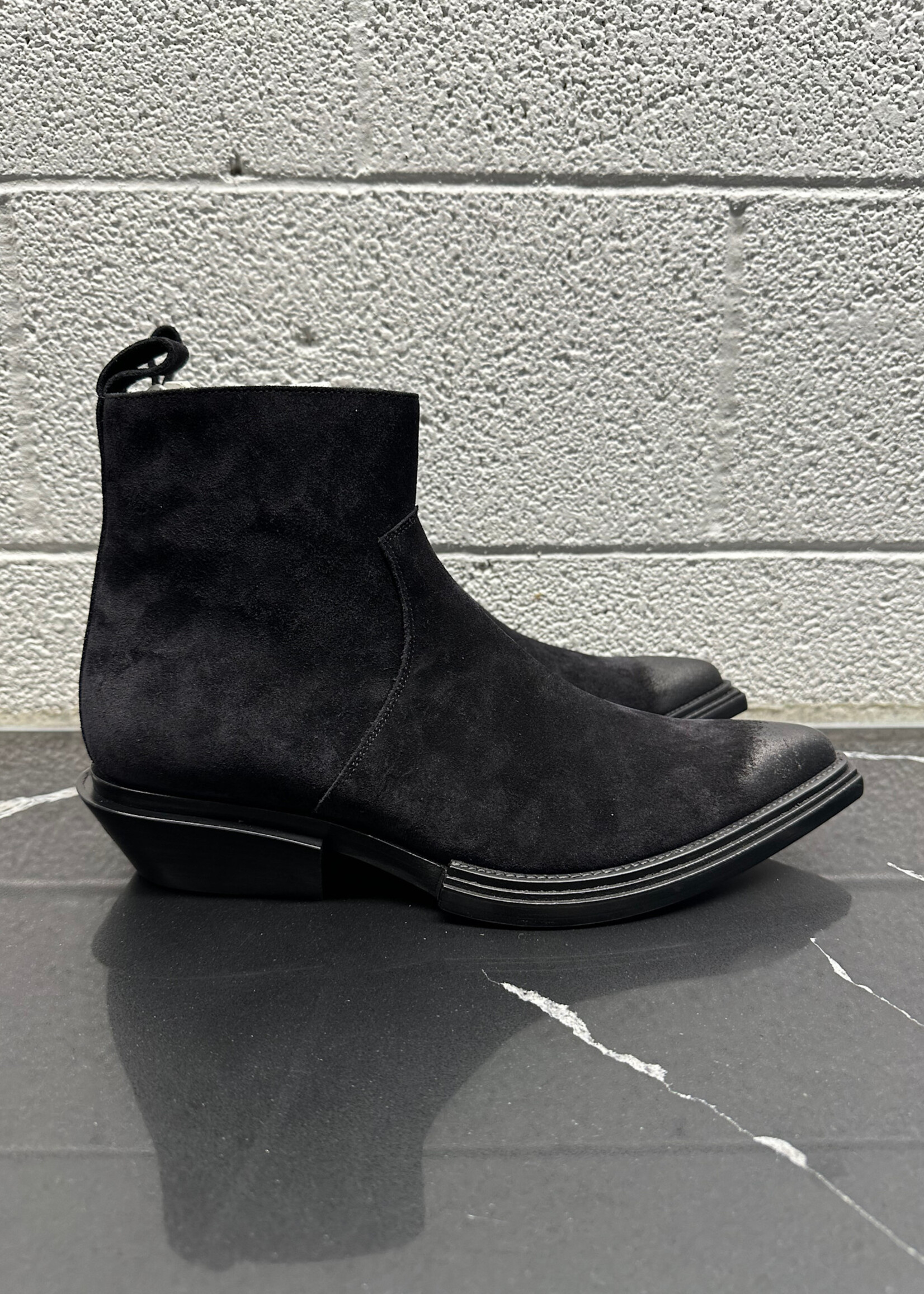 Balenciaga Santiag Black Suede Boots 10