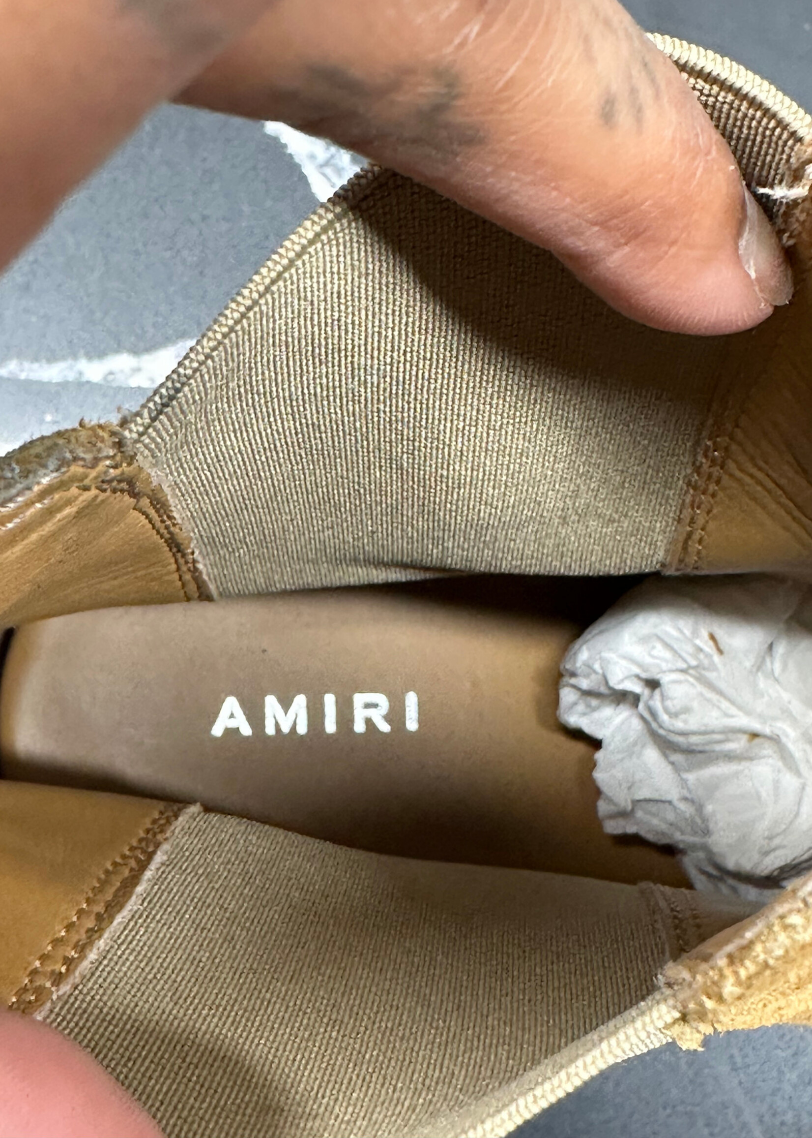 Amiri Light Brown Stretch Cowboy Style Ankle Boot 10